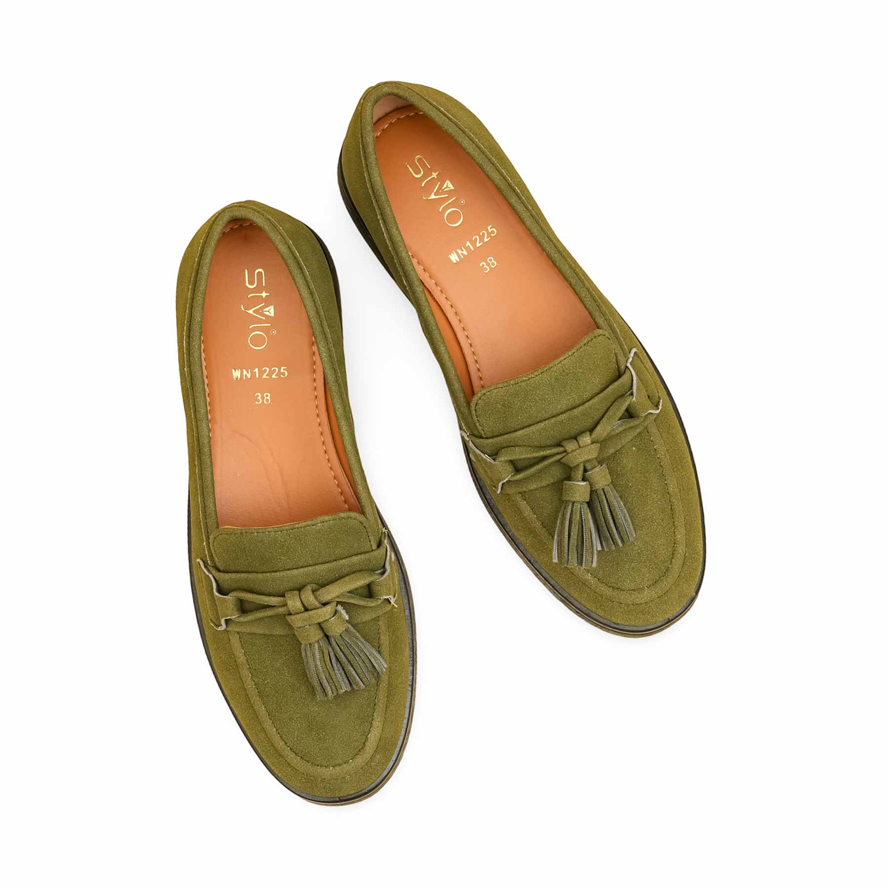 Green Moccasin For Ladies WN1225 - Image 5
