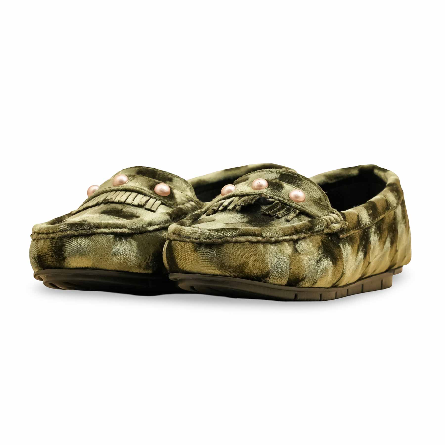 Green Moccasin For Ladies WN4506 - Image 4