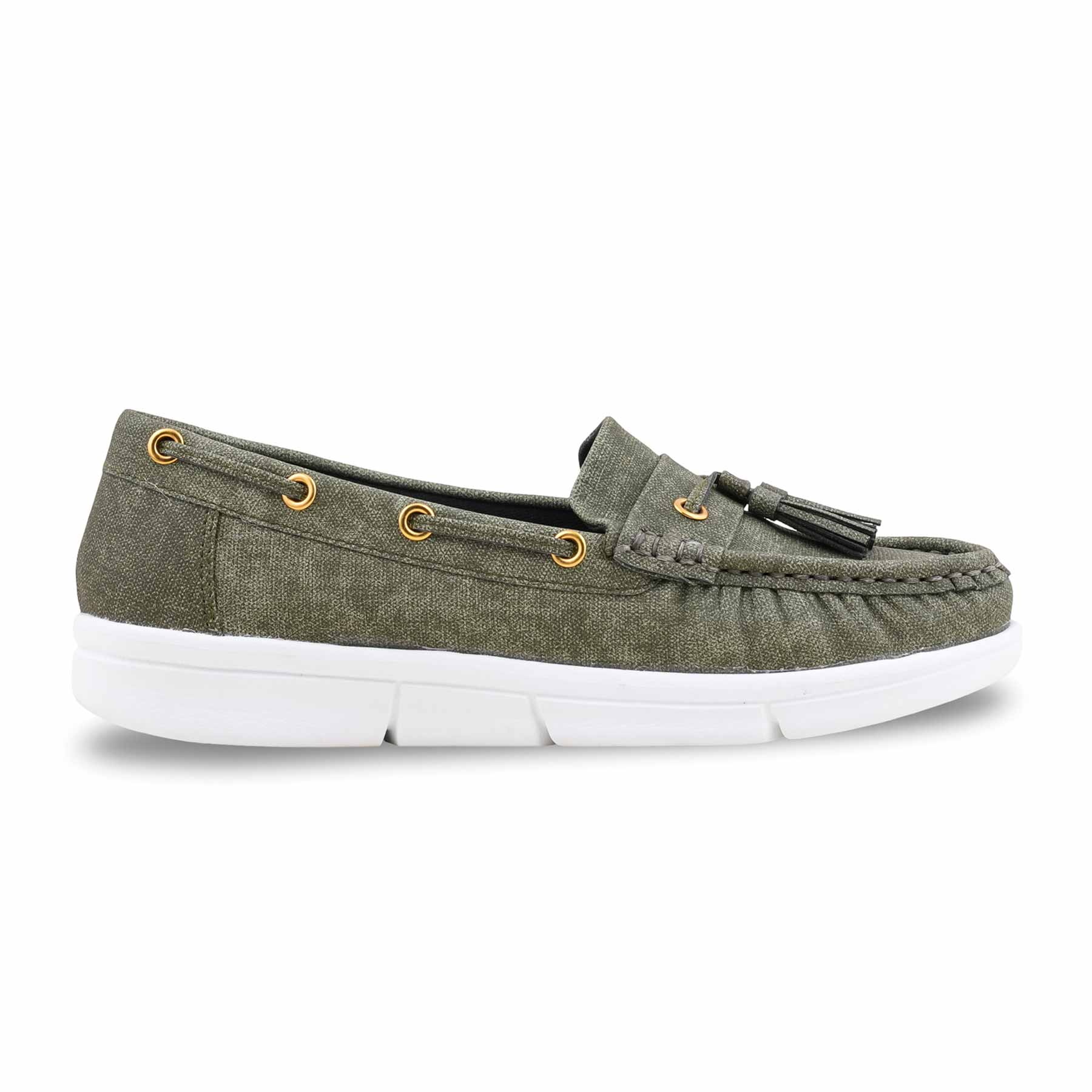 Green Moccasin For Ladies WN4581 - Image 3