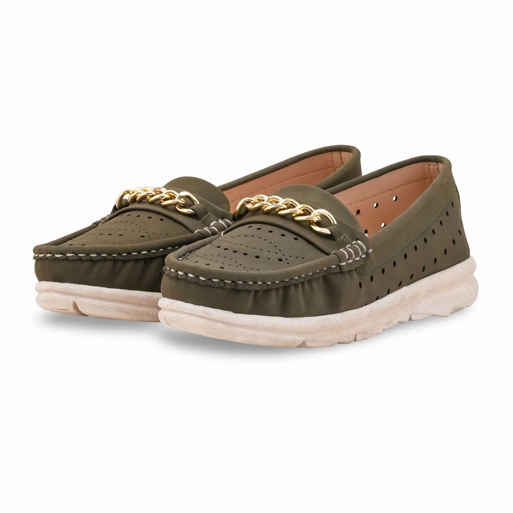 Green Moccasin For Women WNS006 - Image 3