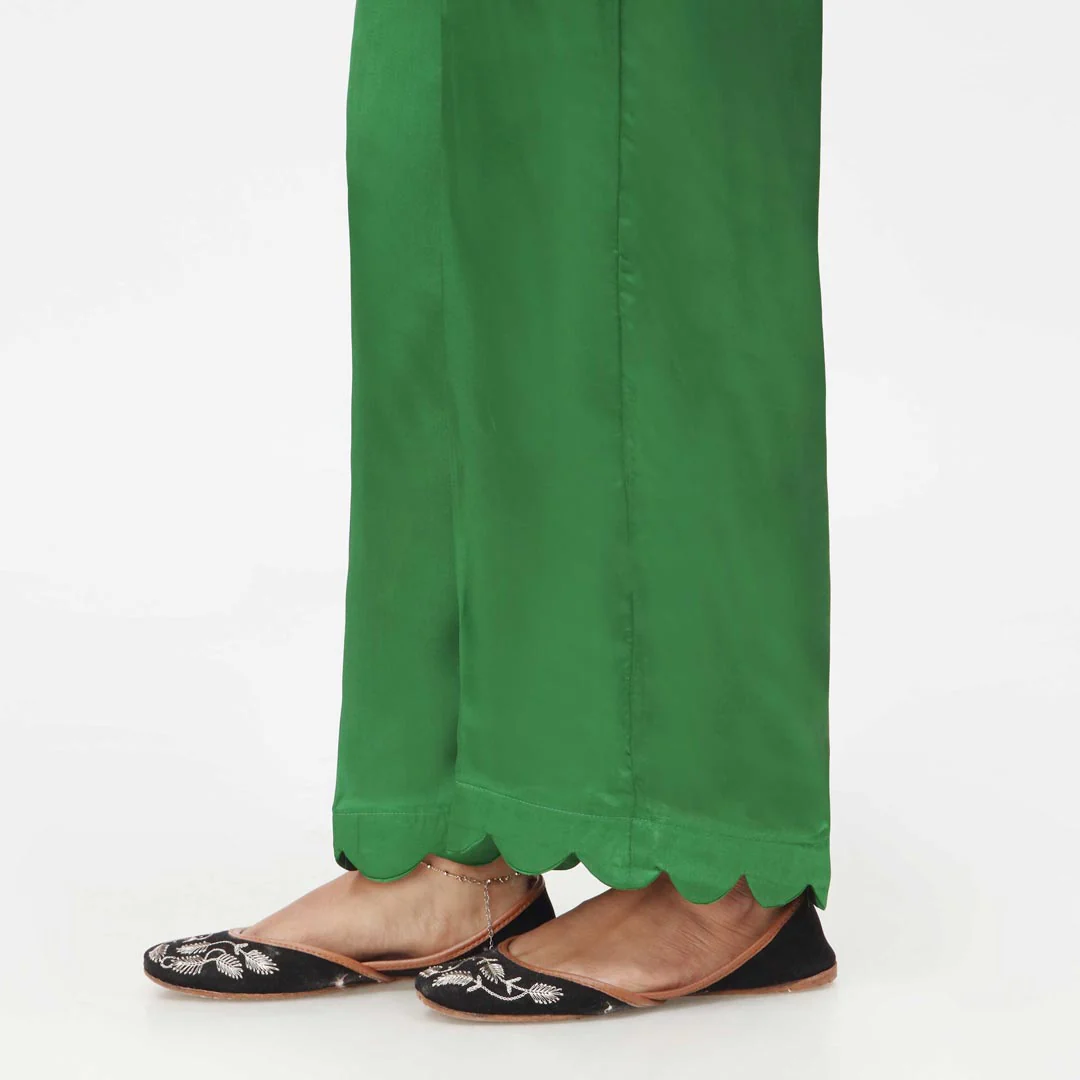 Green Scallops Grip Silk Straight Trouser PW3645 - Image 2