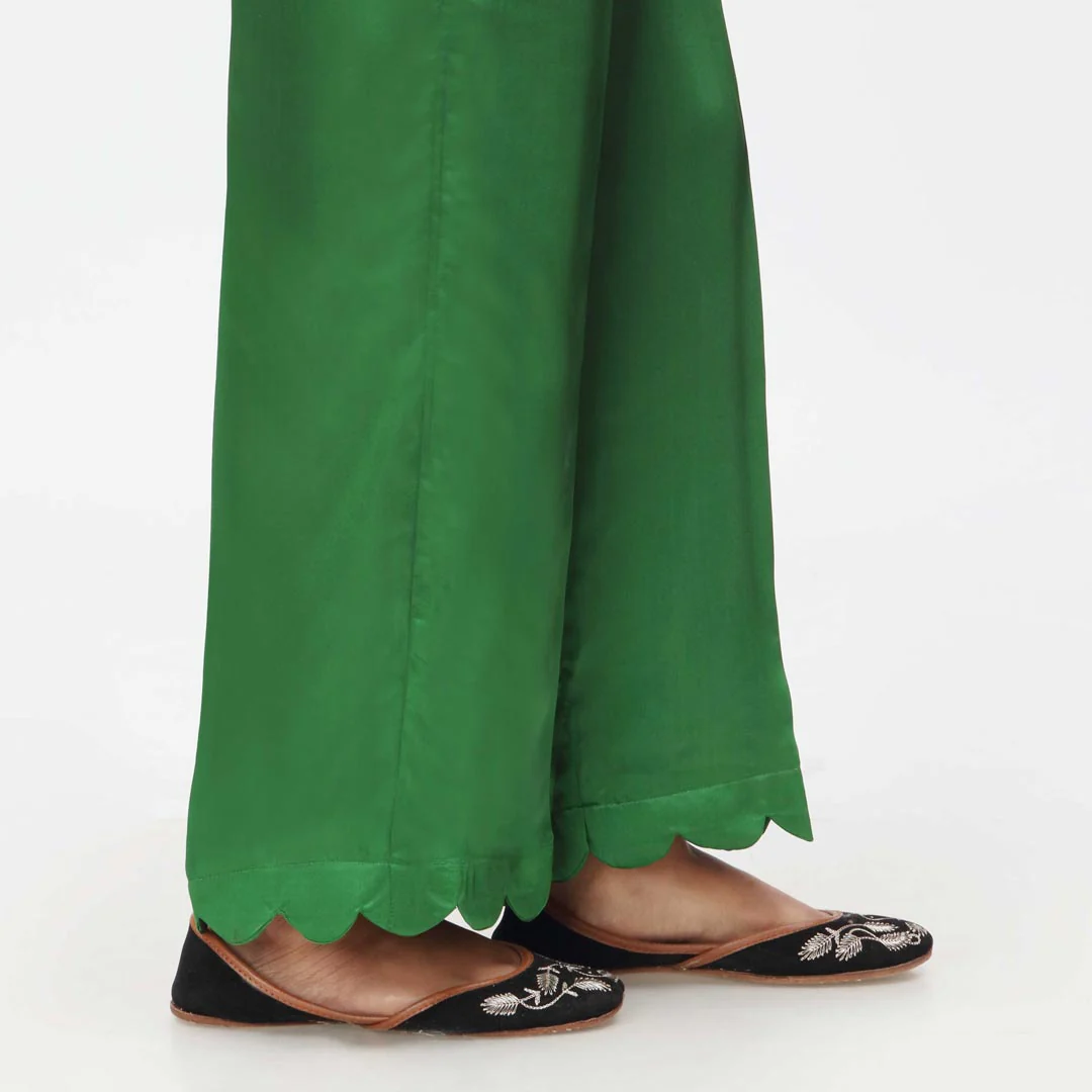 Green Scallops Grip Silk Straight Trouser PW3645 - Image 3