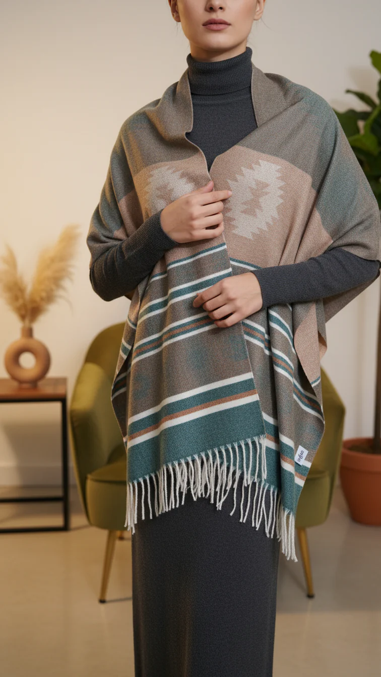 Green Winter Capeshawl PW5636