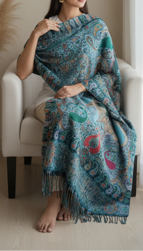 Green Winter Stole PN5174 - Image 2