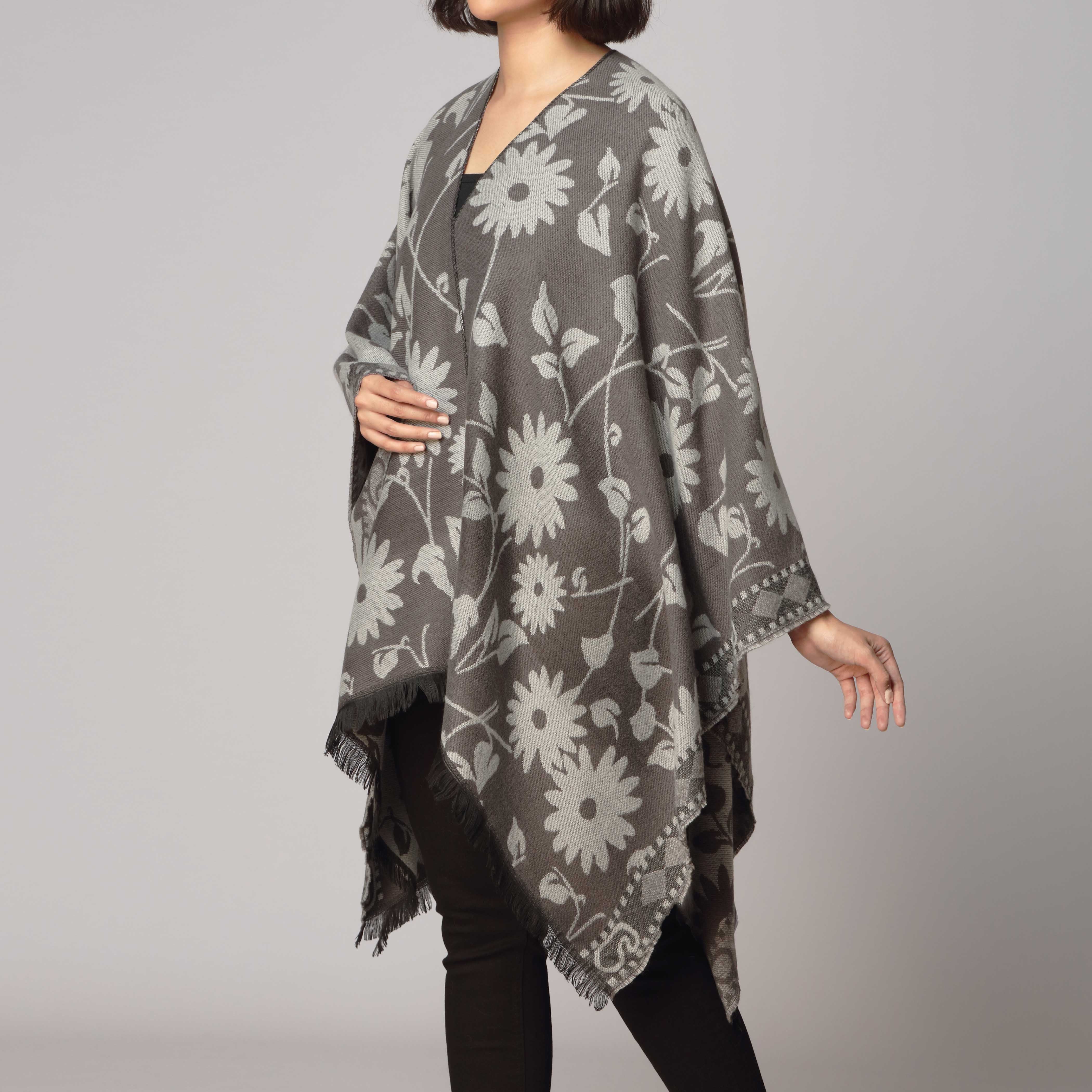 Grey Cape Shawl PW2816 - Image 2