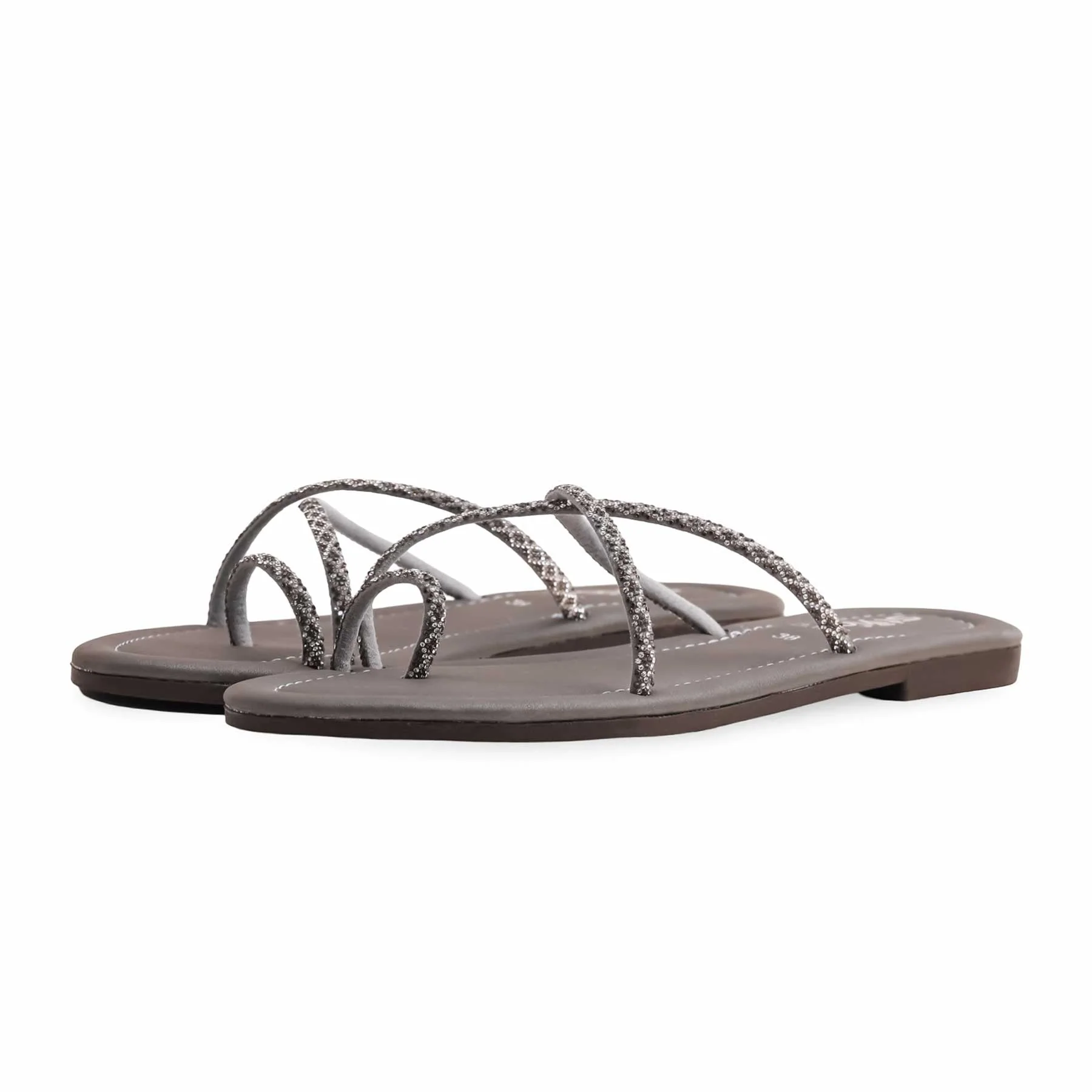Grey Casual Chappal CL1986 - Image 3