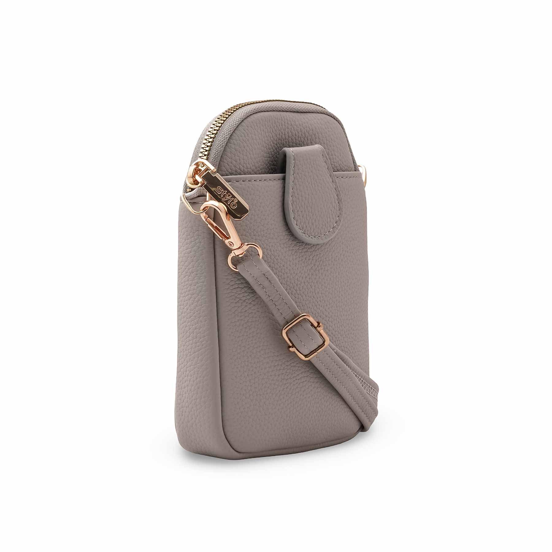 Grey Casual Pouch For Ladies P97713 - Image 3