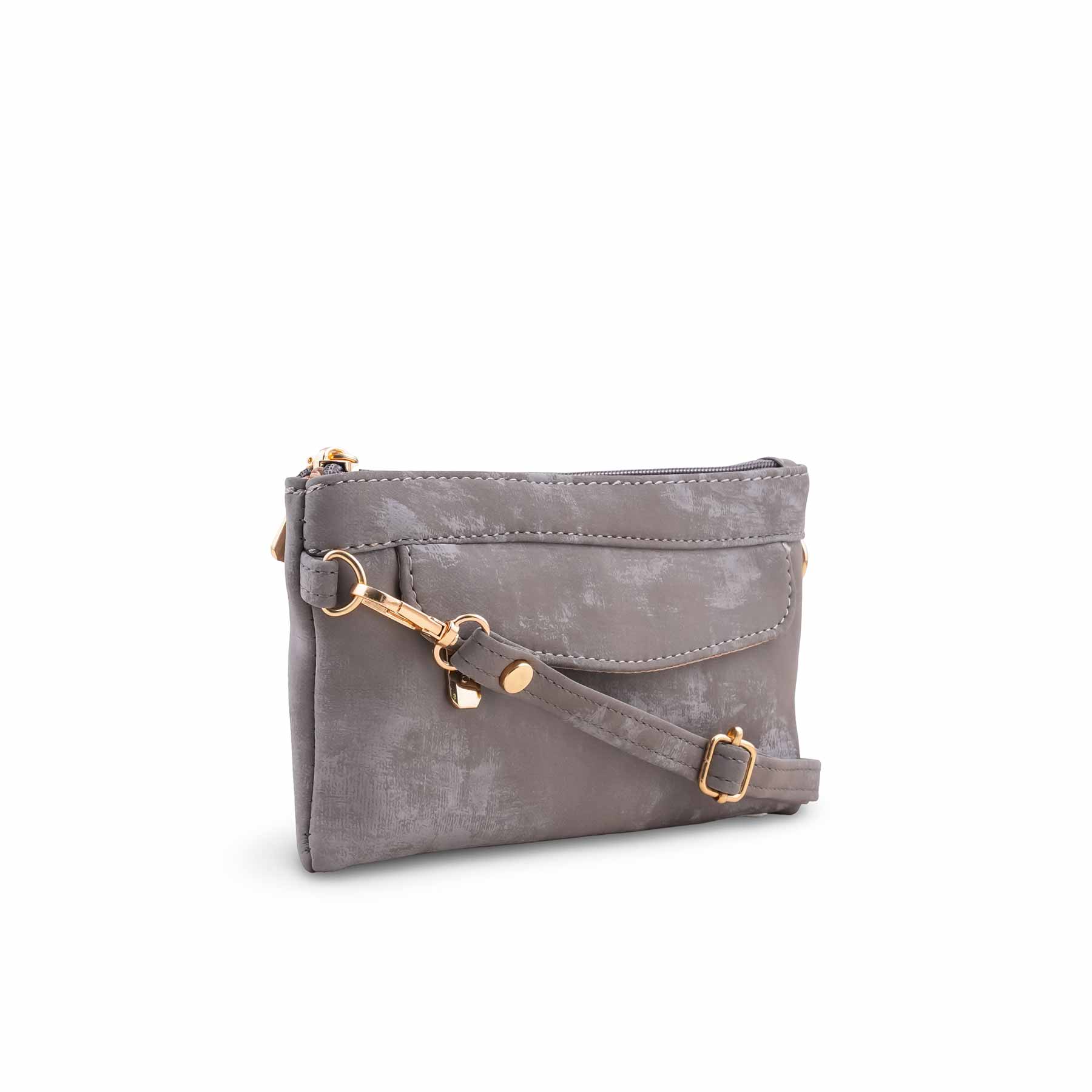 Grey Casual Pouch For Women P97684 - Image 3