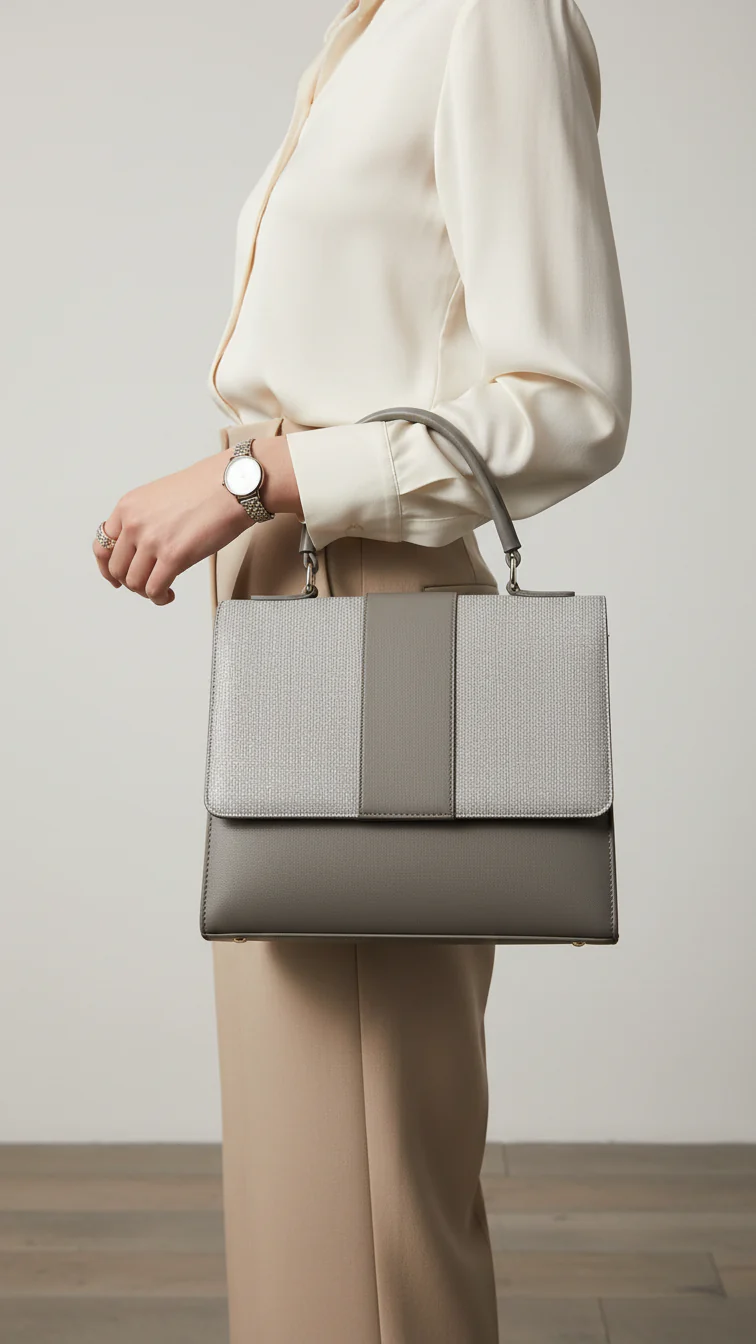 Grey Casual Shoulder Bag For Women P55692