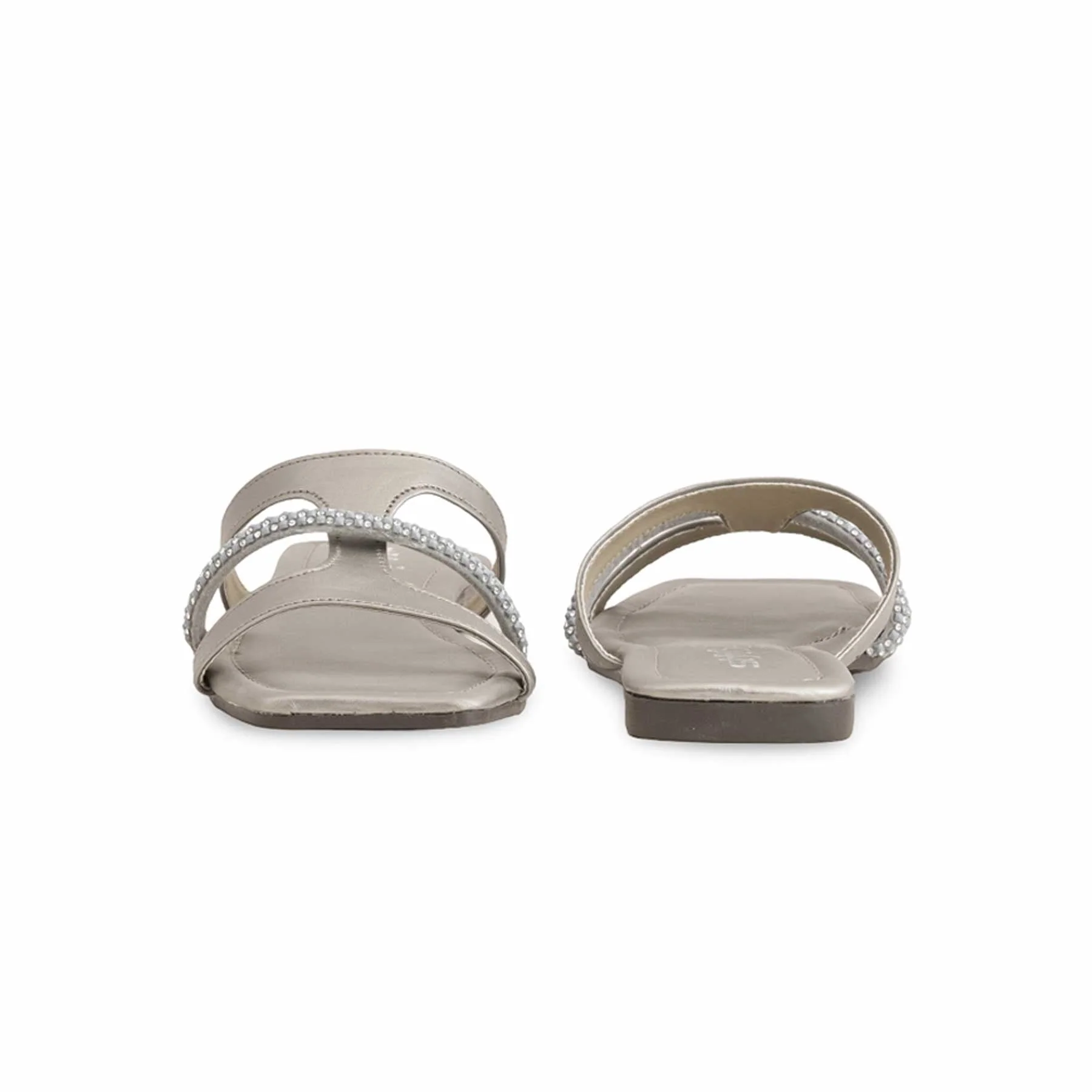 Grey Casual Slipper For Ladies CL1884 - Image 4
