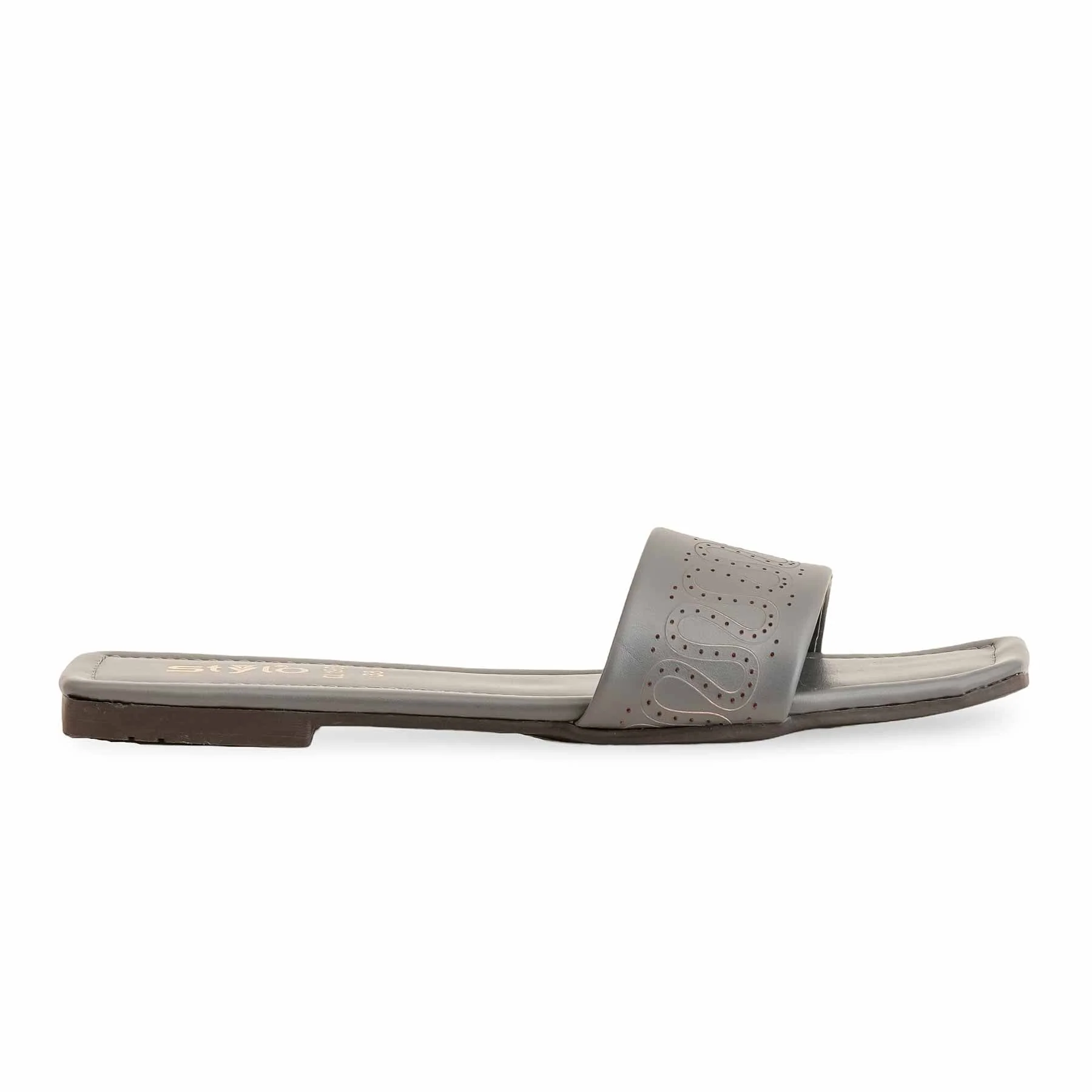 Grey Casual Slipper For Ladies CL1969 - Image 2