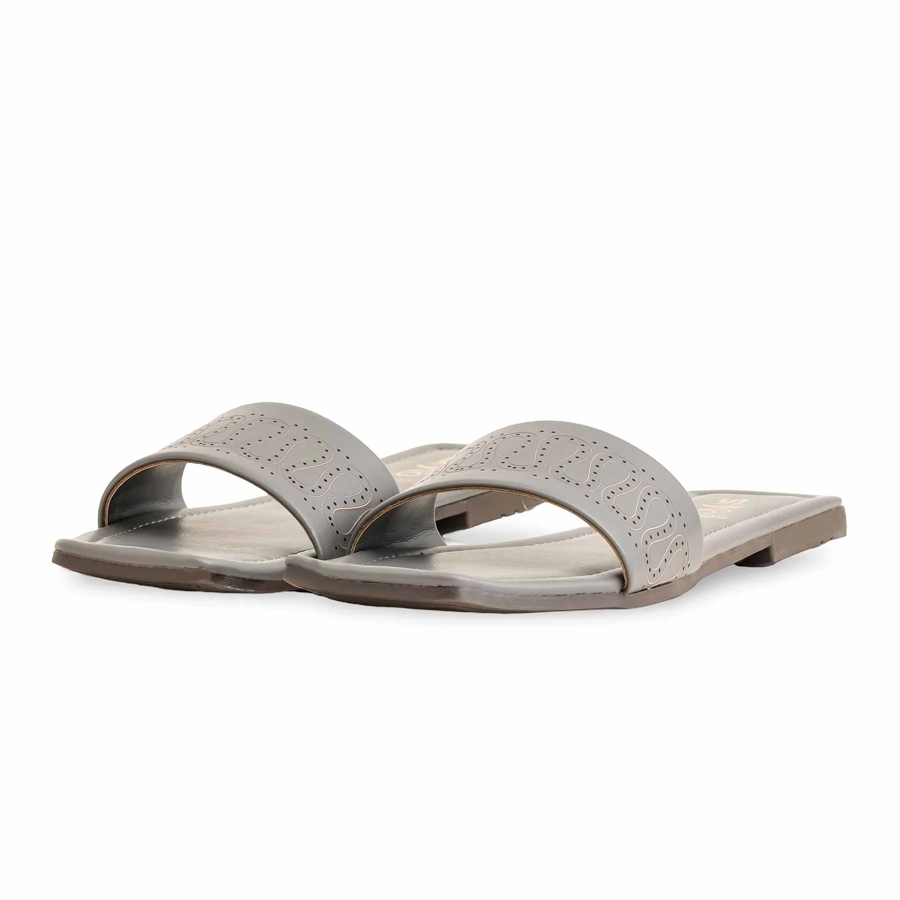 Grey Casual Slipper For Ladies CL1969 - Image 3