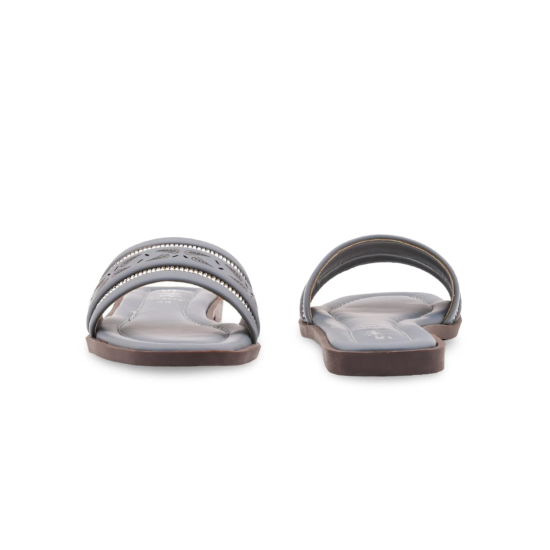 Grey Casual Slipper For Ladies CL2163 - Image 4