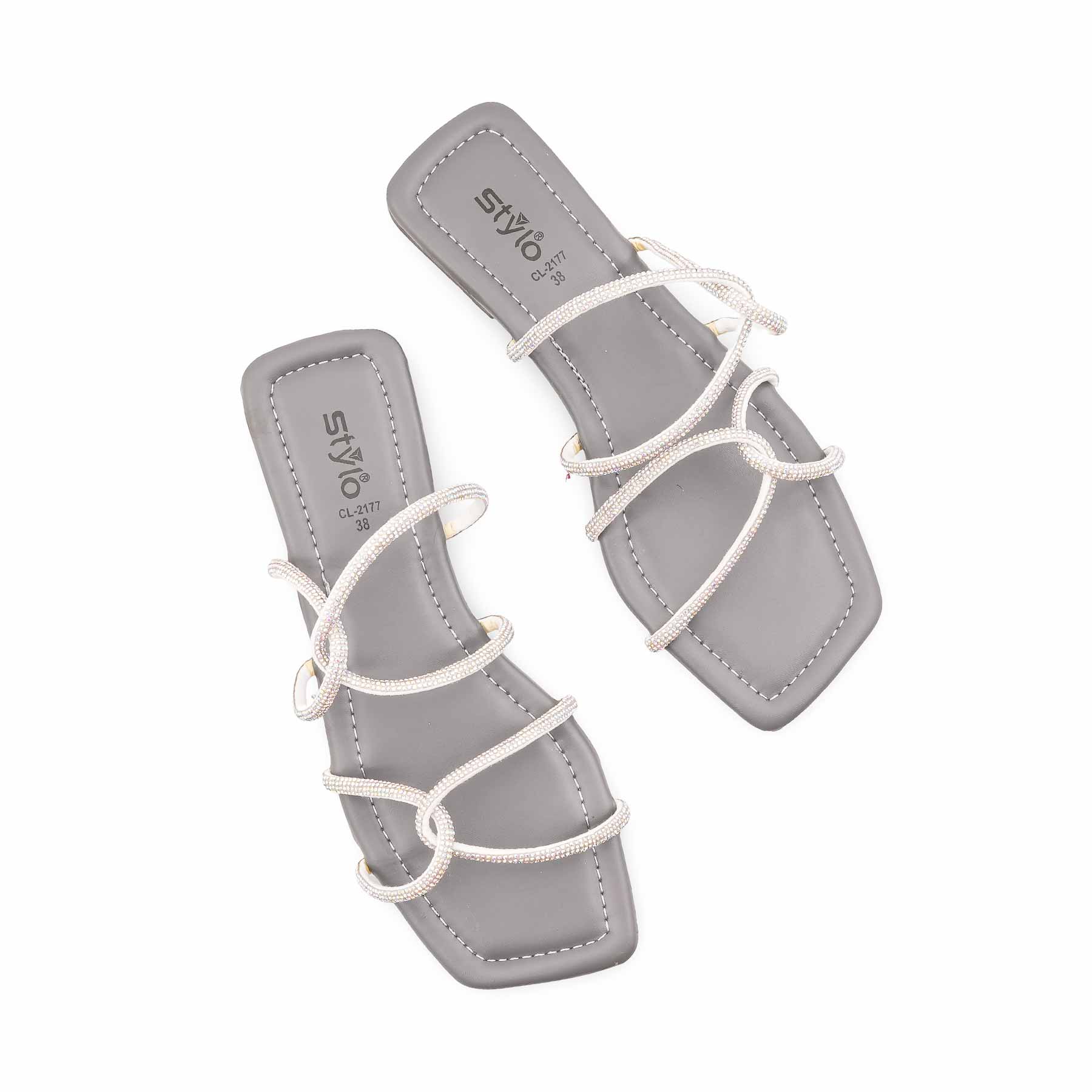 Grey Casual Slipper For Ladies CL2177 - Image 5