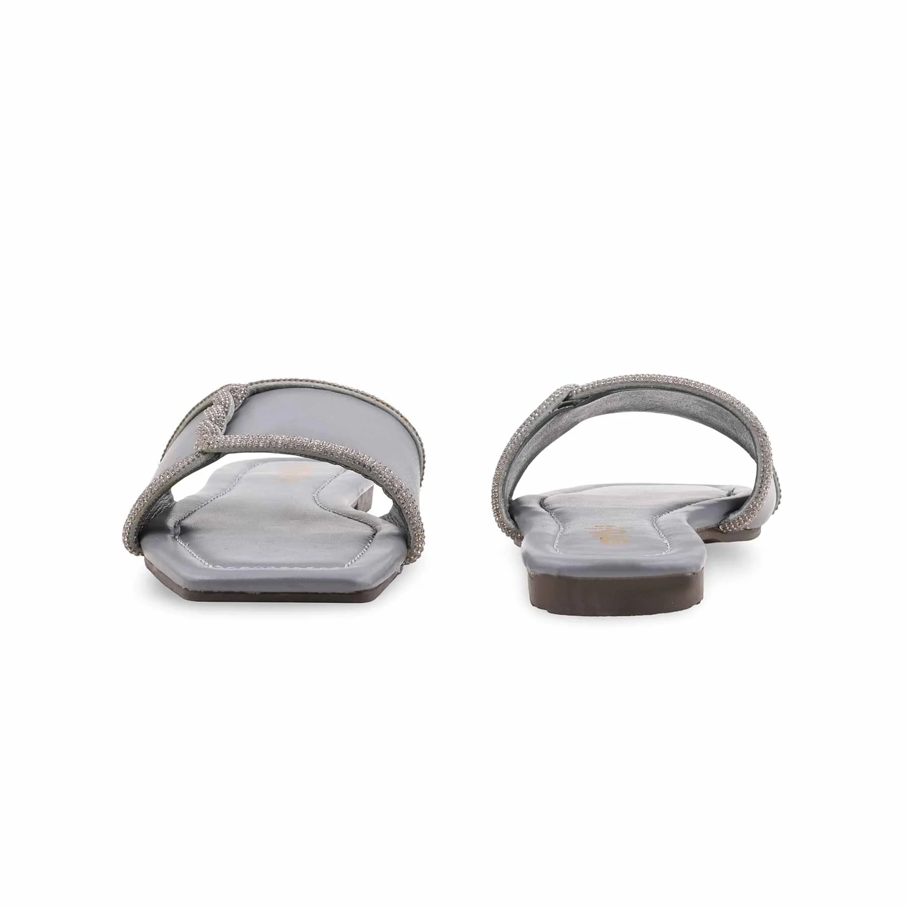 Grey Casual Slipper For Women CL2150 - Image 4