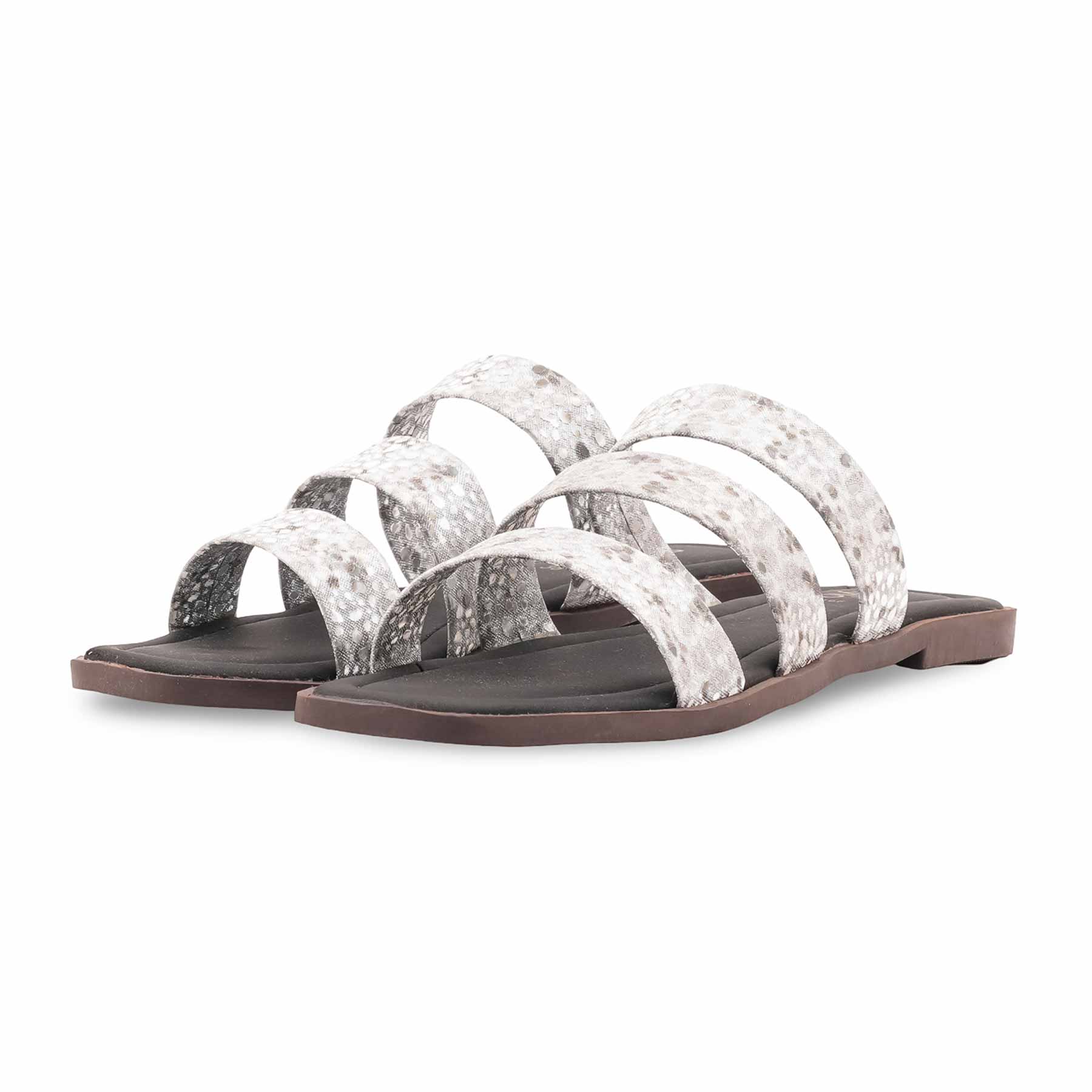 Grey Casual Slipper For Women CL2168 - Image 3