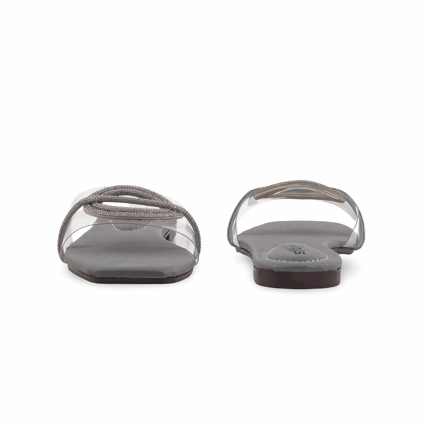 Grey Casual Slipper For Women CL2172 - Image 4