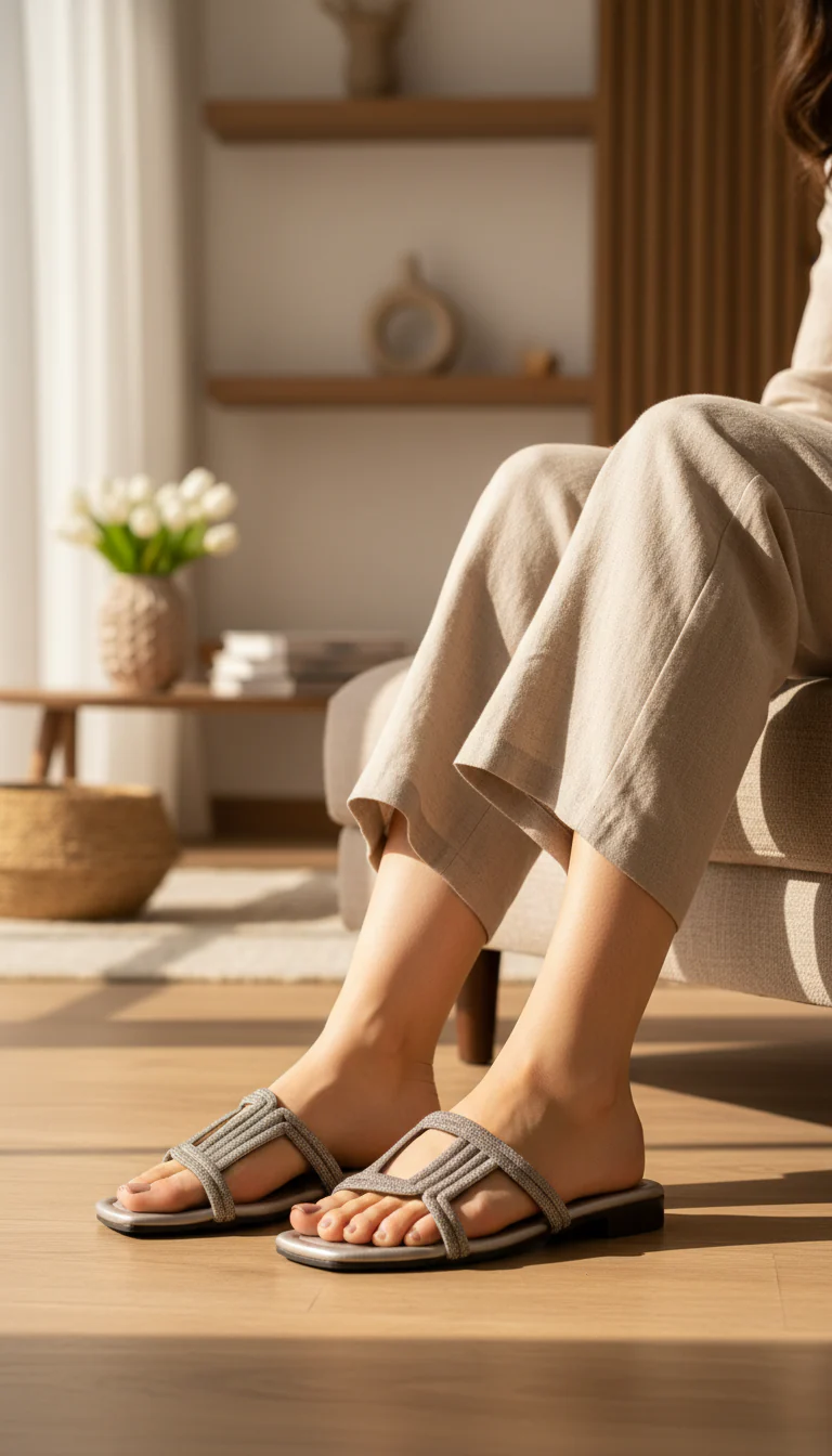 Grey Casual Slipper For Women CL2238