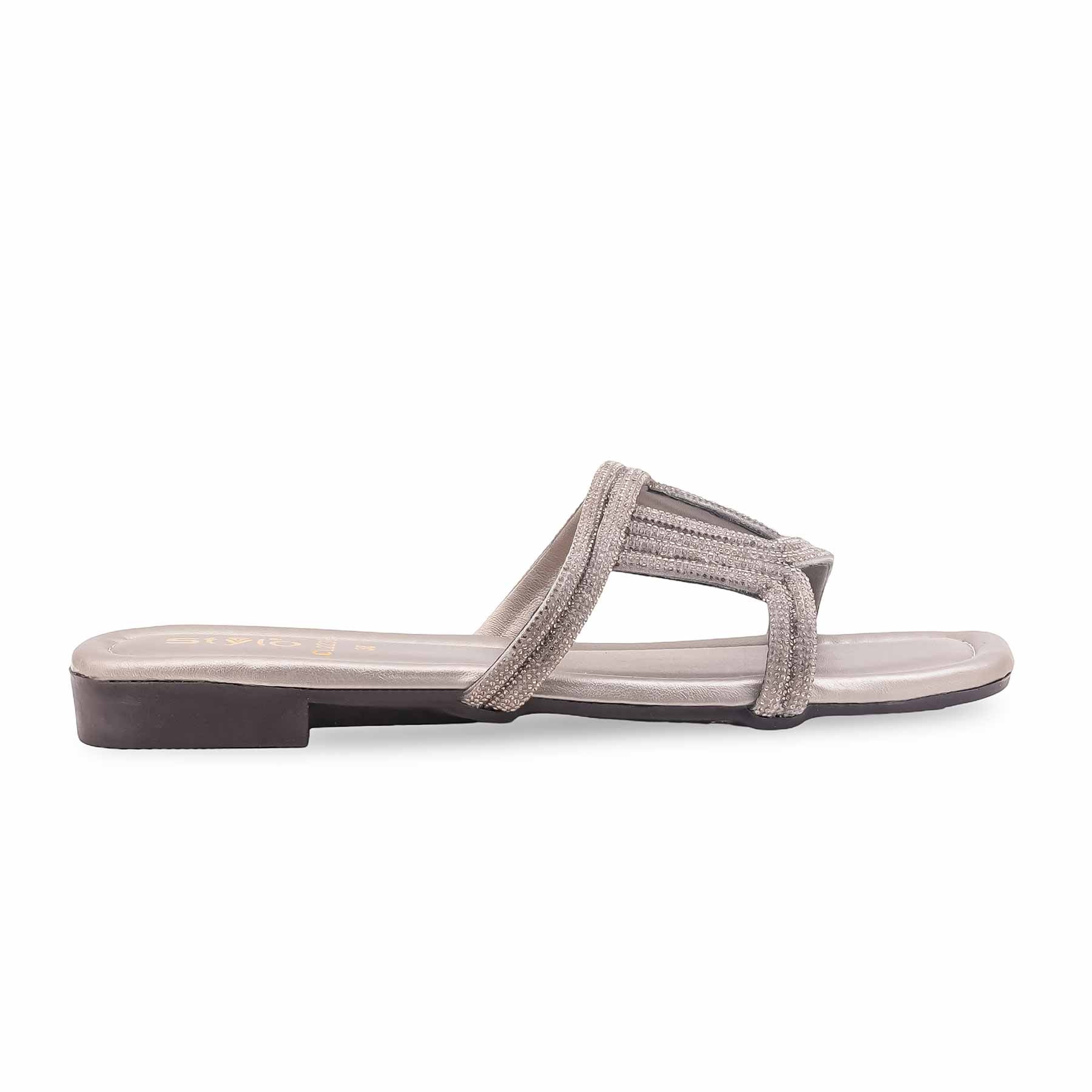 Grey Casual Slipper For Women CL2238 - Image 2