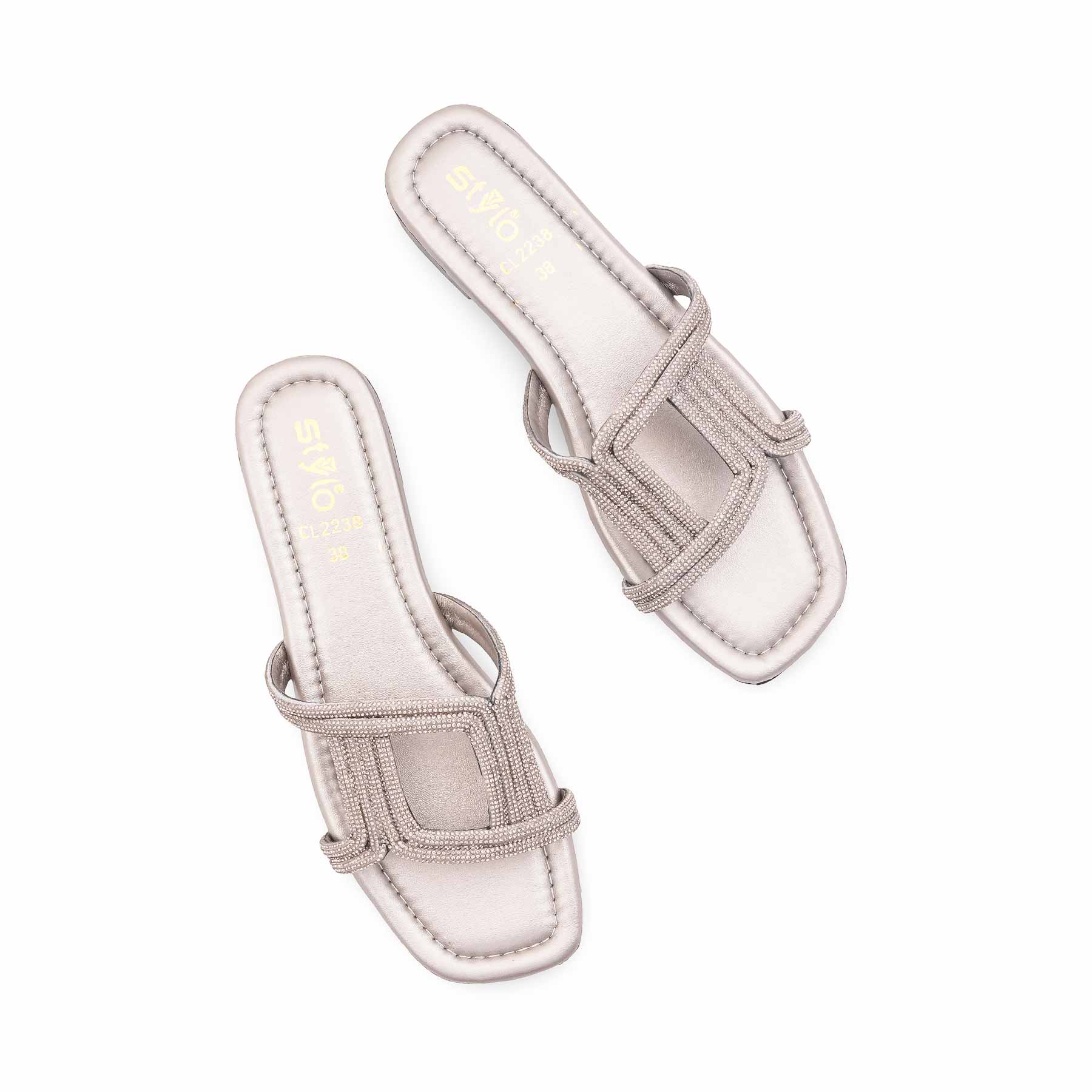 Grey Casual Slipper For Women CL2238 - Image 5