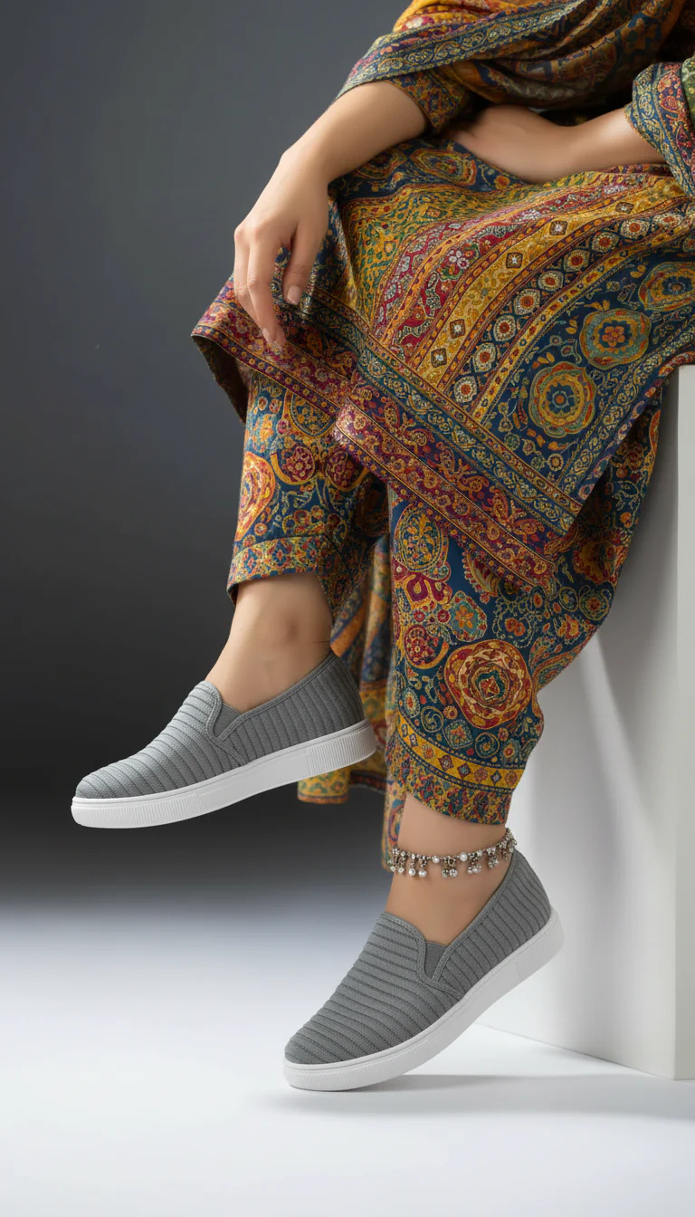 Grey Casual Sneaker WN6204 - Image 4