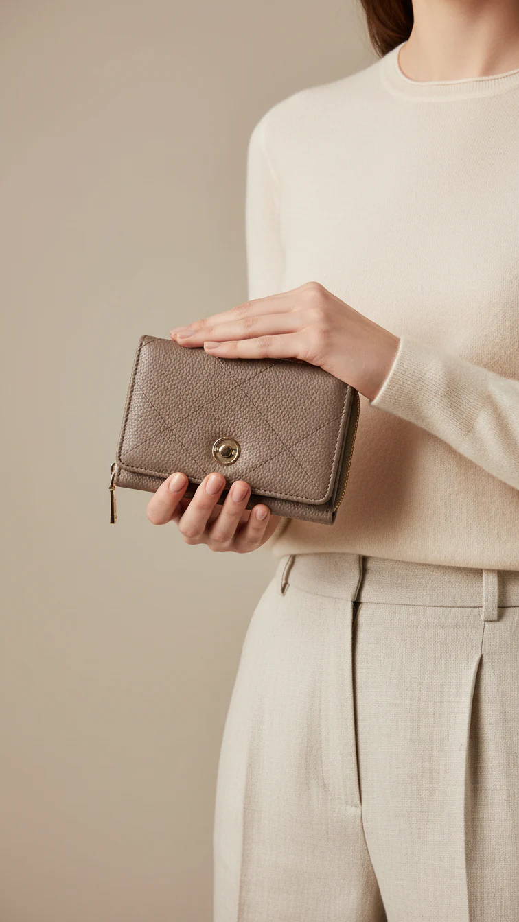 Grey Casual Wallet For Women P71127