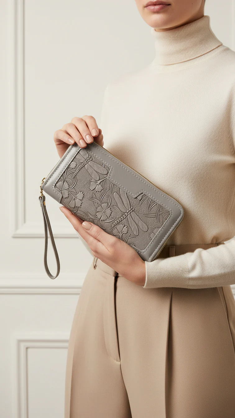 Grey Casual Wallet For Women P71144