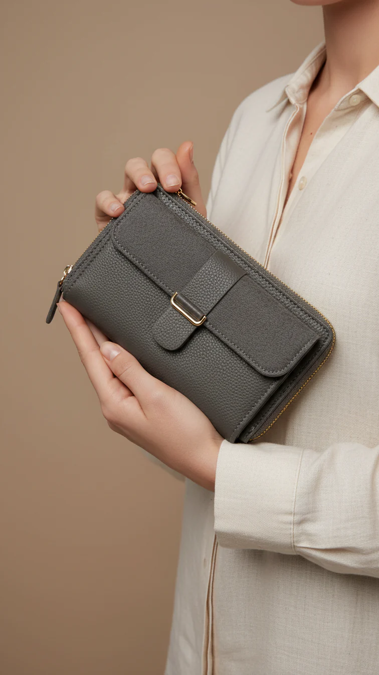 Grey Casual Wallet For Women P71145