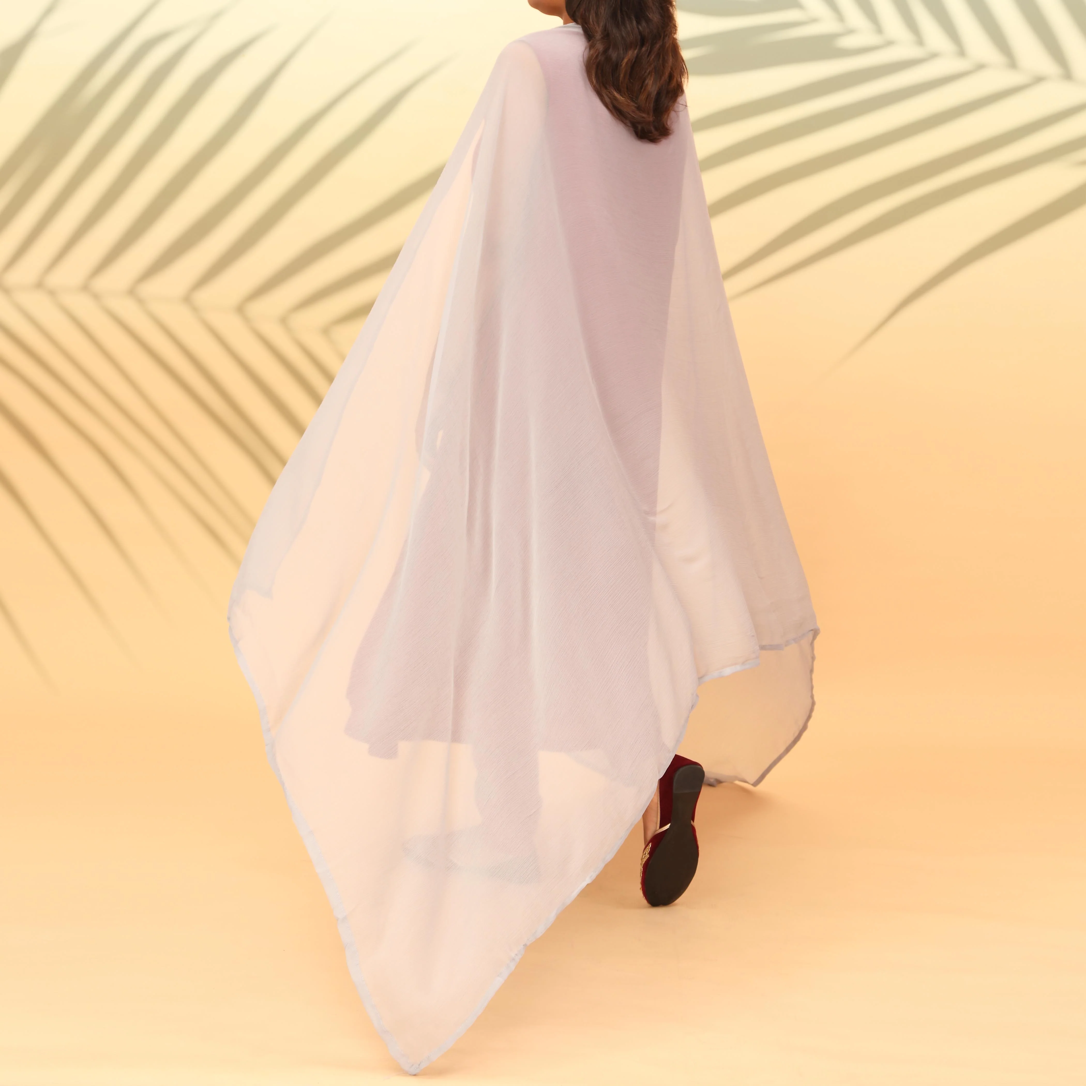 Grey Dyed Plain Chiffon Dupatta PS4706 - Image 2