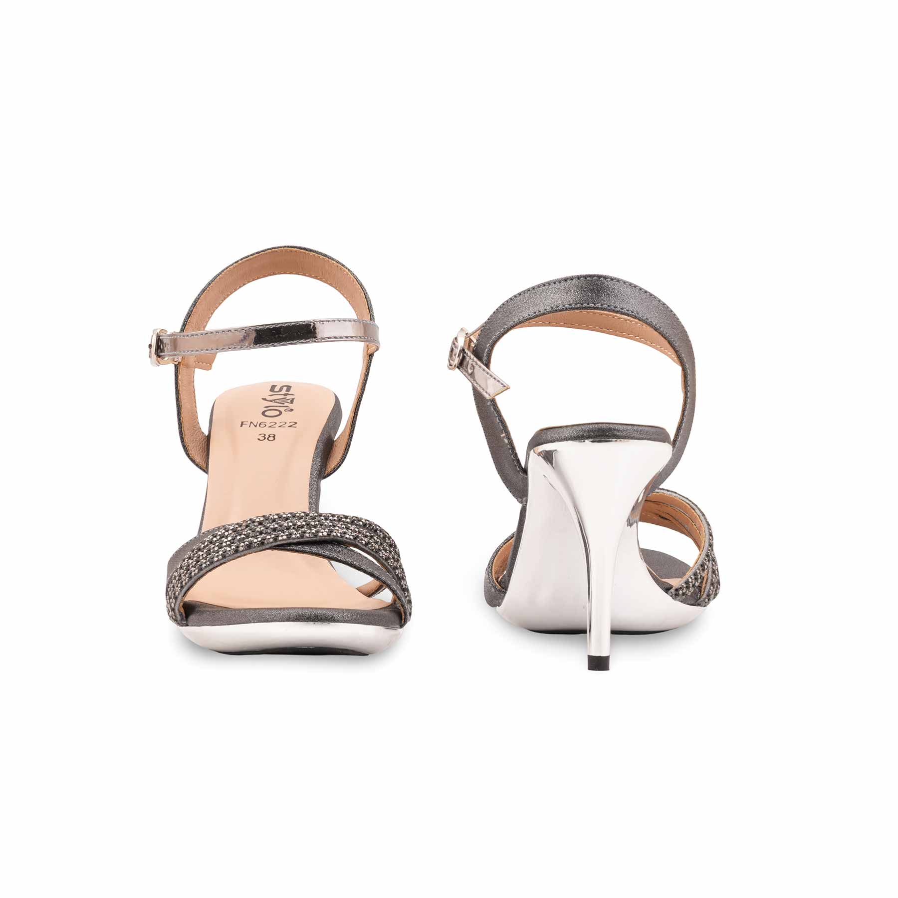 Grey Fancy Bridal Sandal FN6222 - Image 4