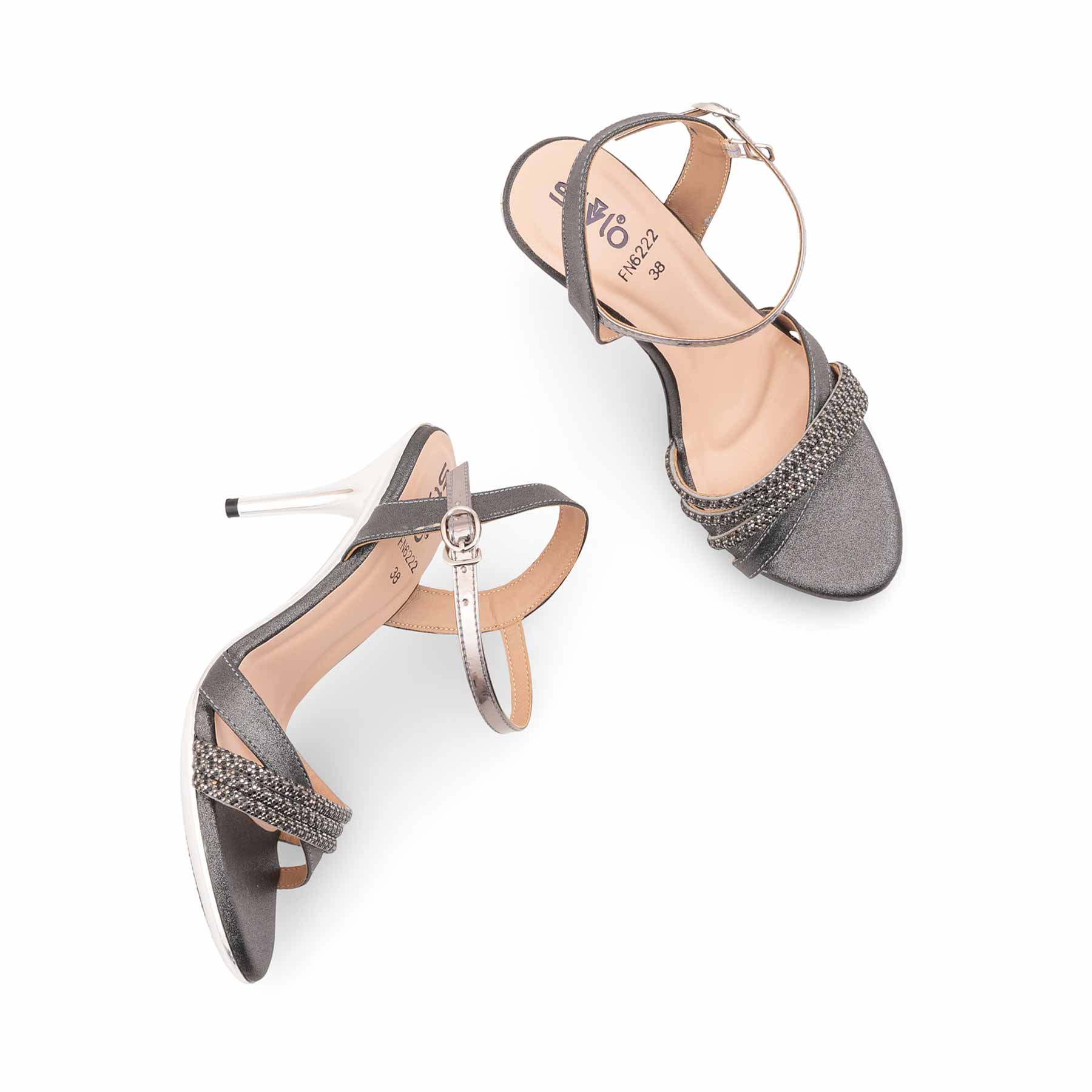 Grey Fancy Bridal Sandal FN6222 - Image 5