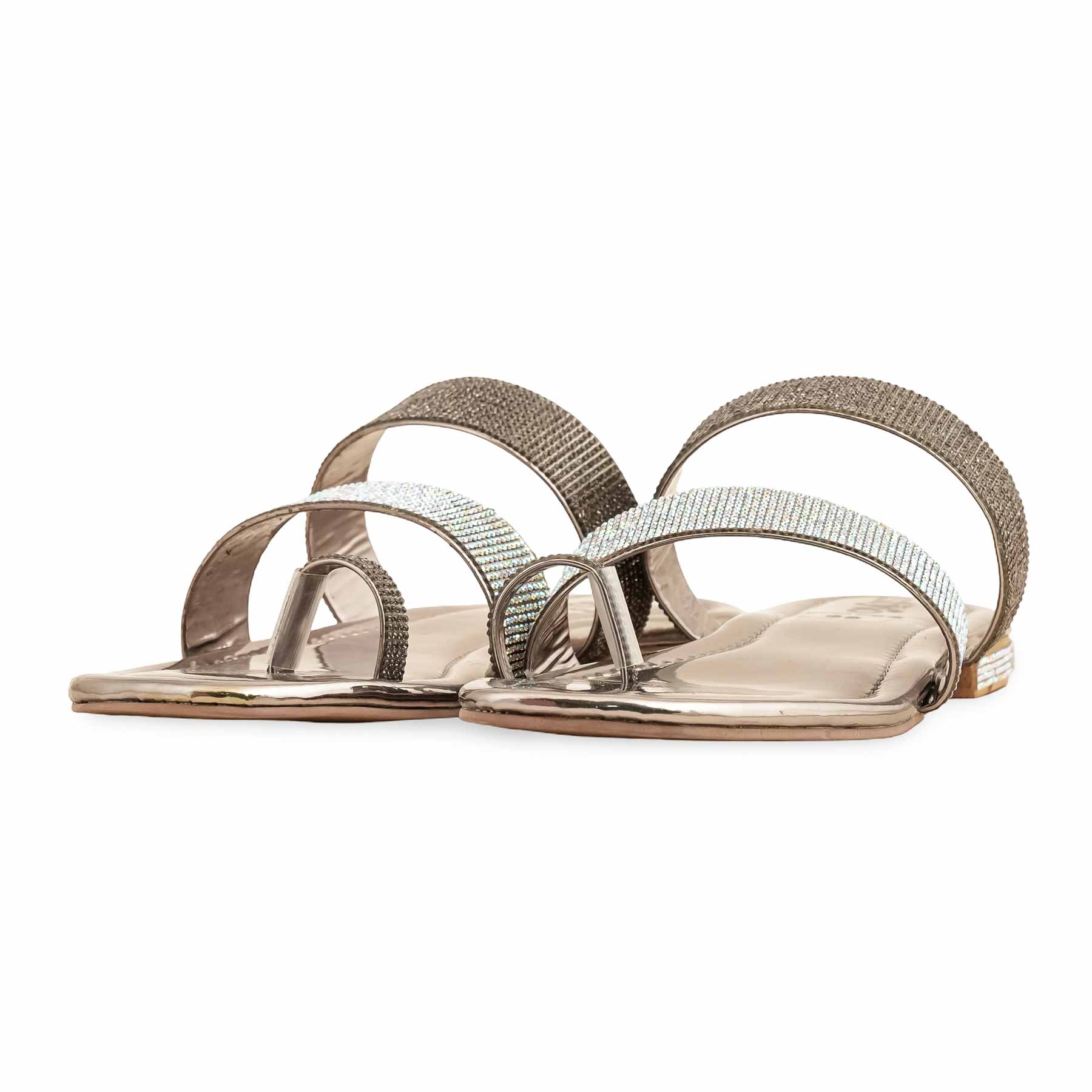 Grey Fancy Chappal For Women FN0798 - Image 3