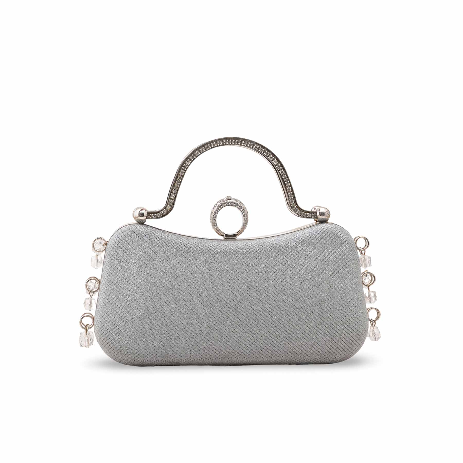 Grey Fancy Clutch For Ladies P15704 - Image 2