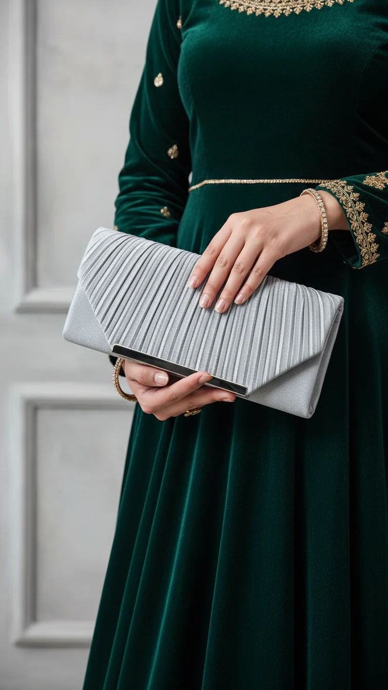 Grey Fancy Clutch P24151
