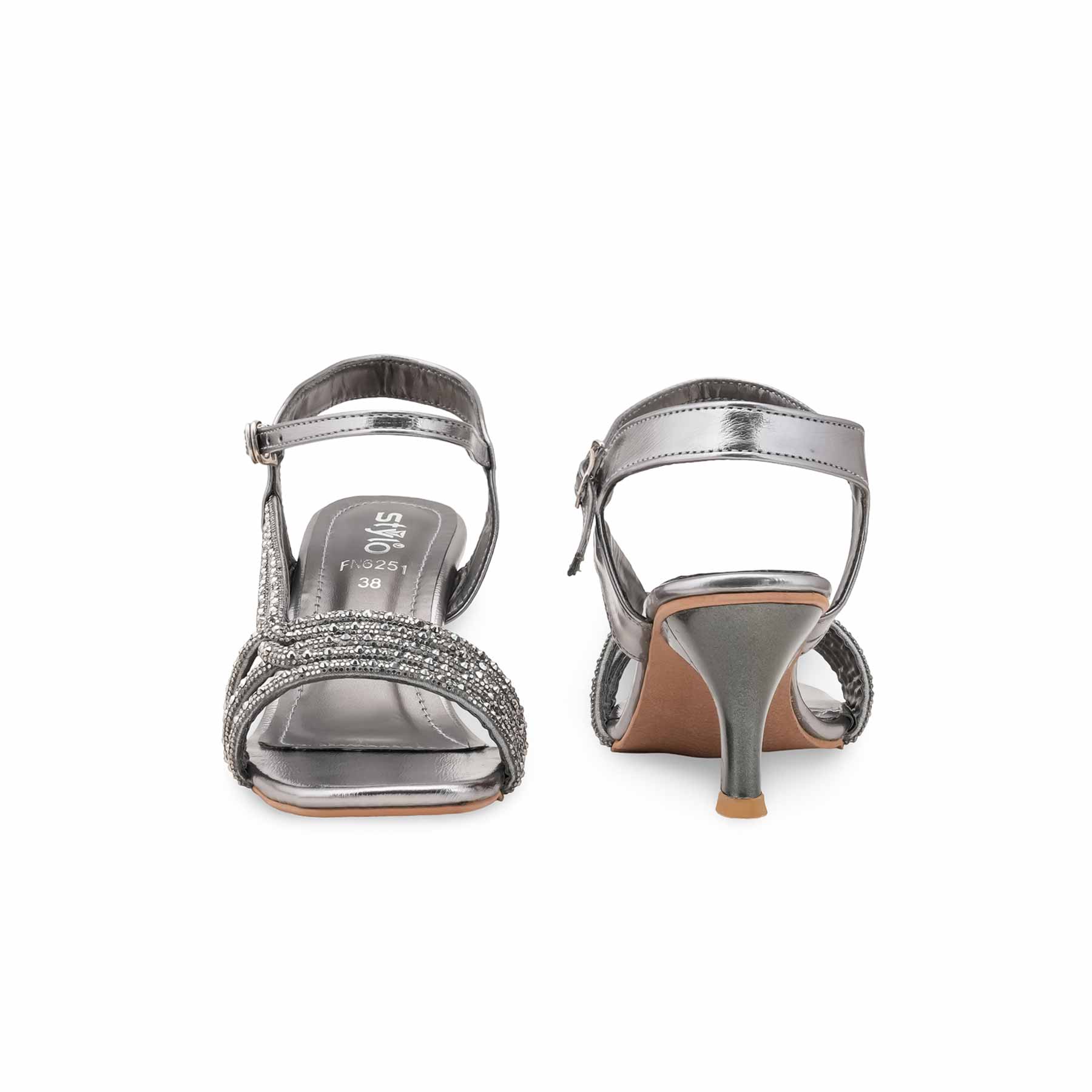 Grey Fancy Sandal For Ladies FN6251 - Image 4