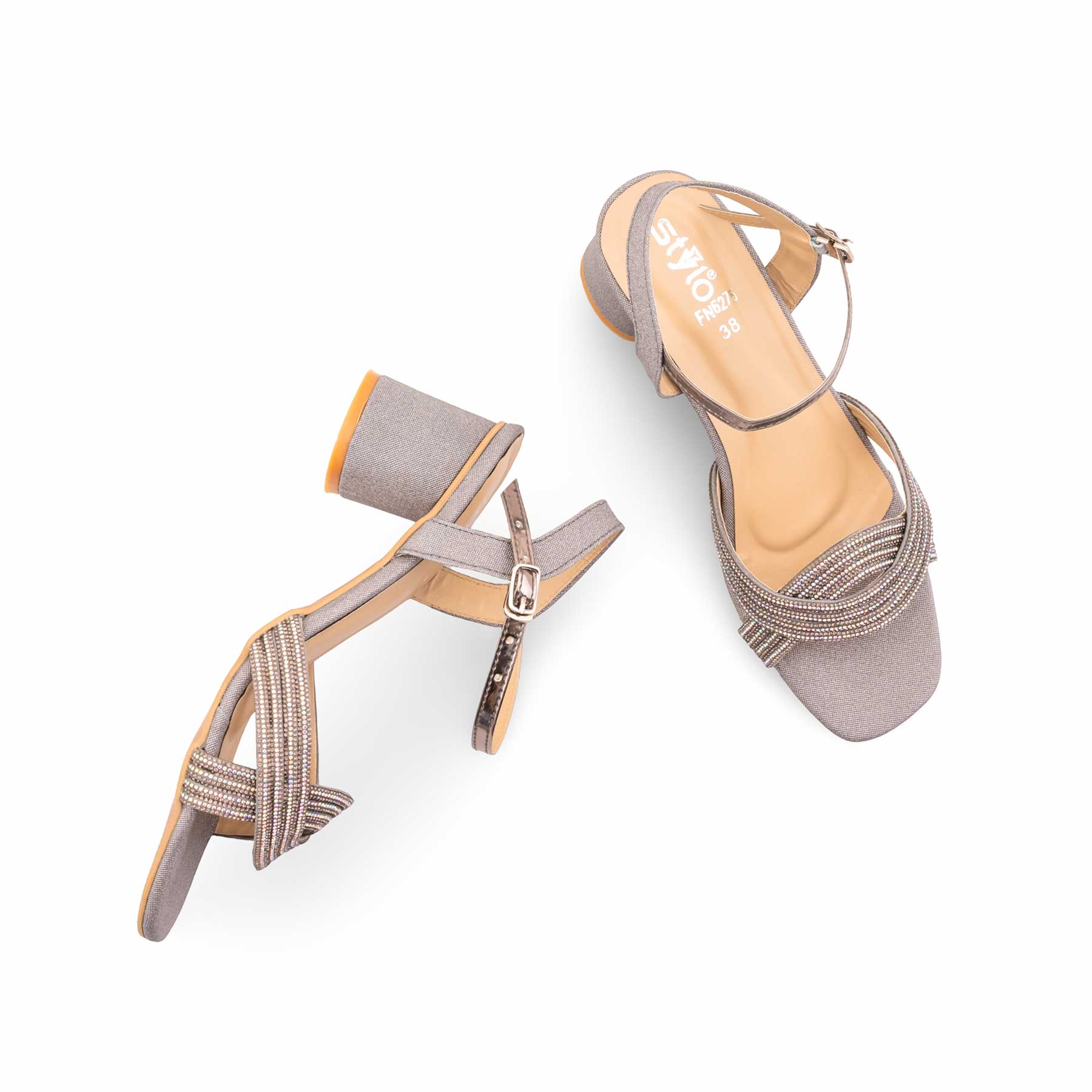 Grey Fancy Sandal For Ladies FN6275 - Image 5