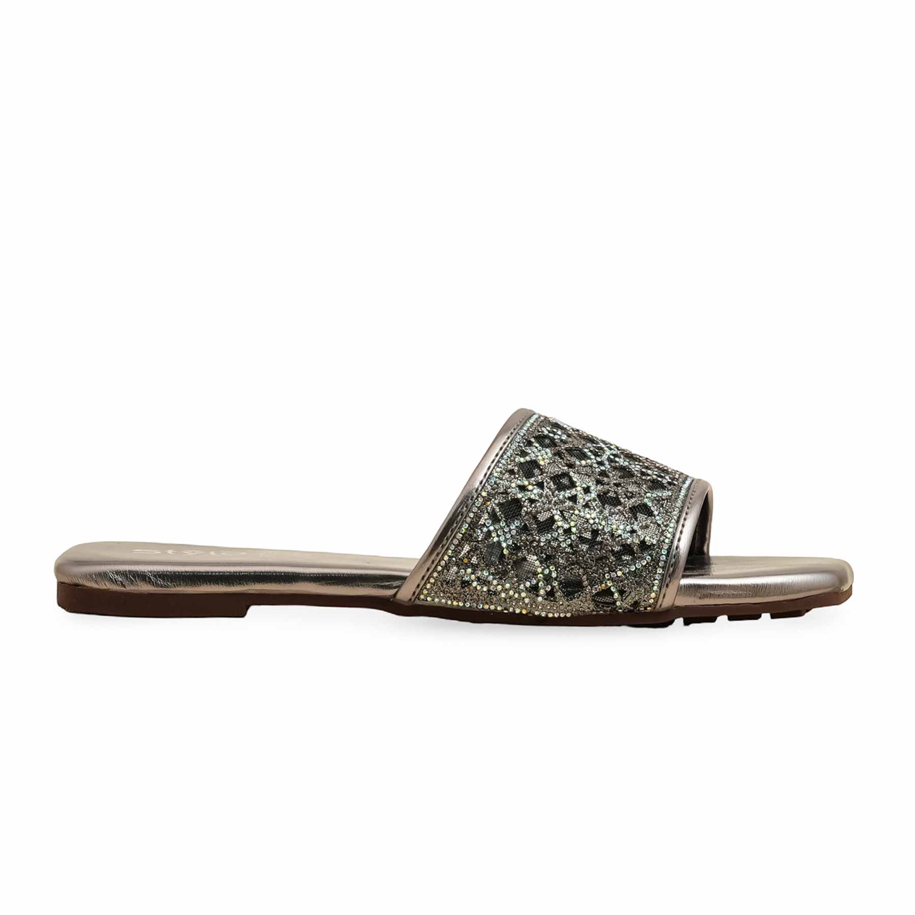 Grey Fancy Slipper For Ladies FN7997 - Image 2