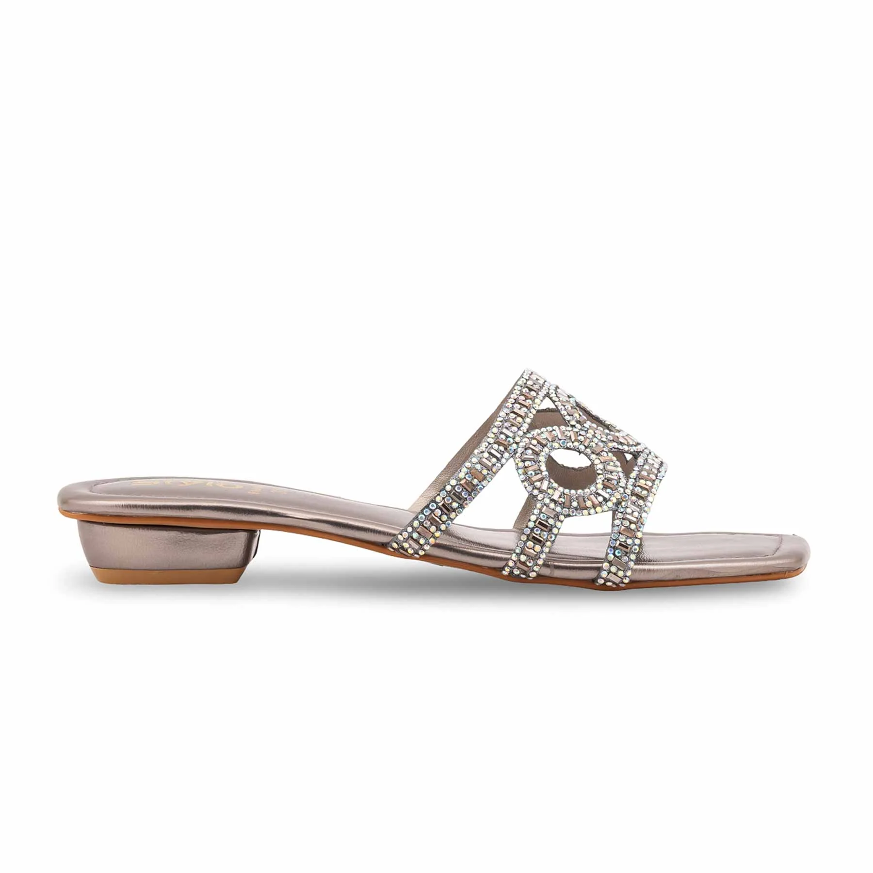 Grey Fancy Slipper For Ladies FN8055 - Image 2