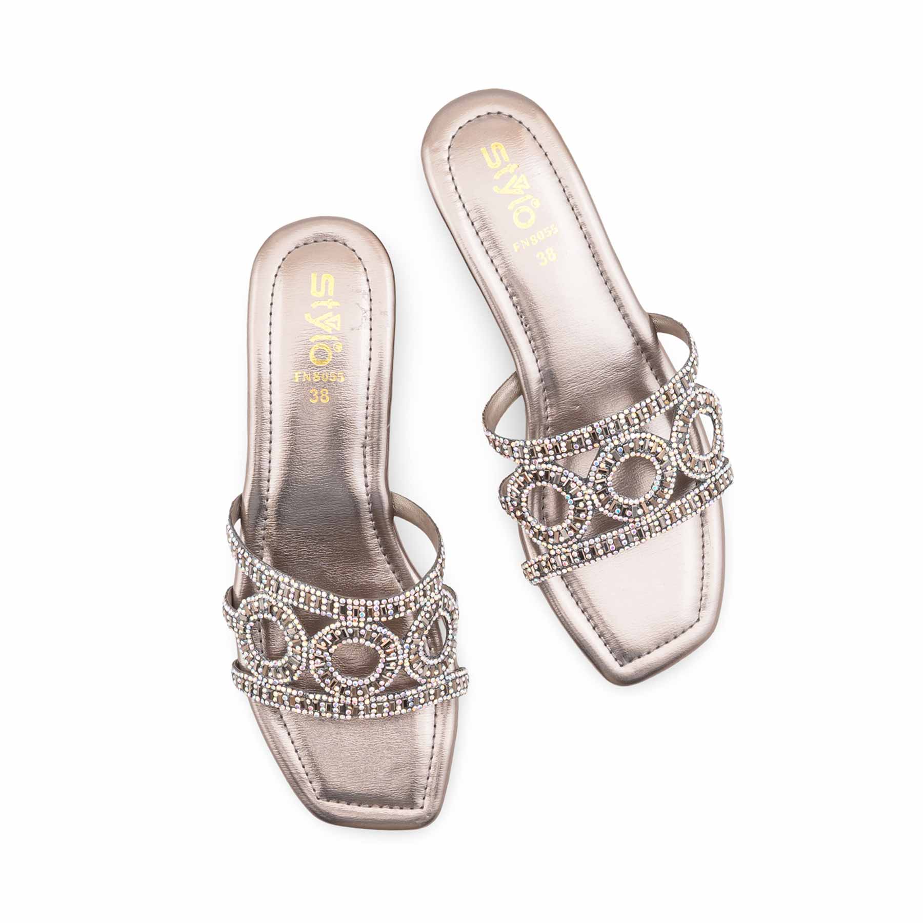 Grey Fancy Slipper For Ladies FN8055 - Image 5