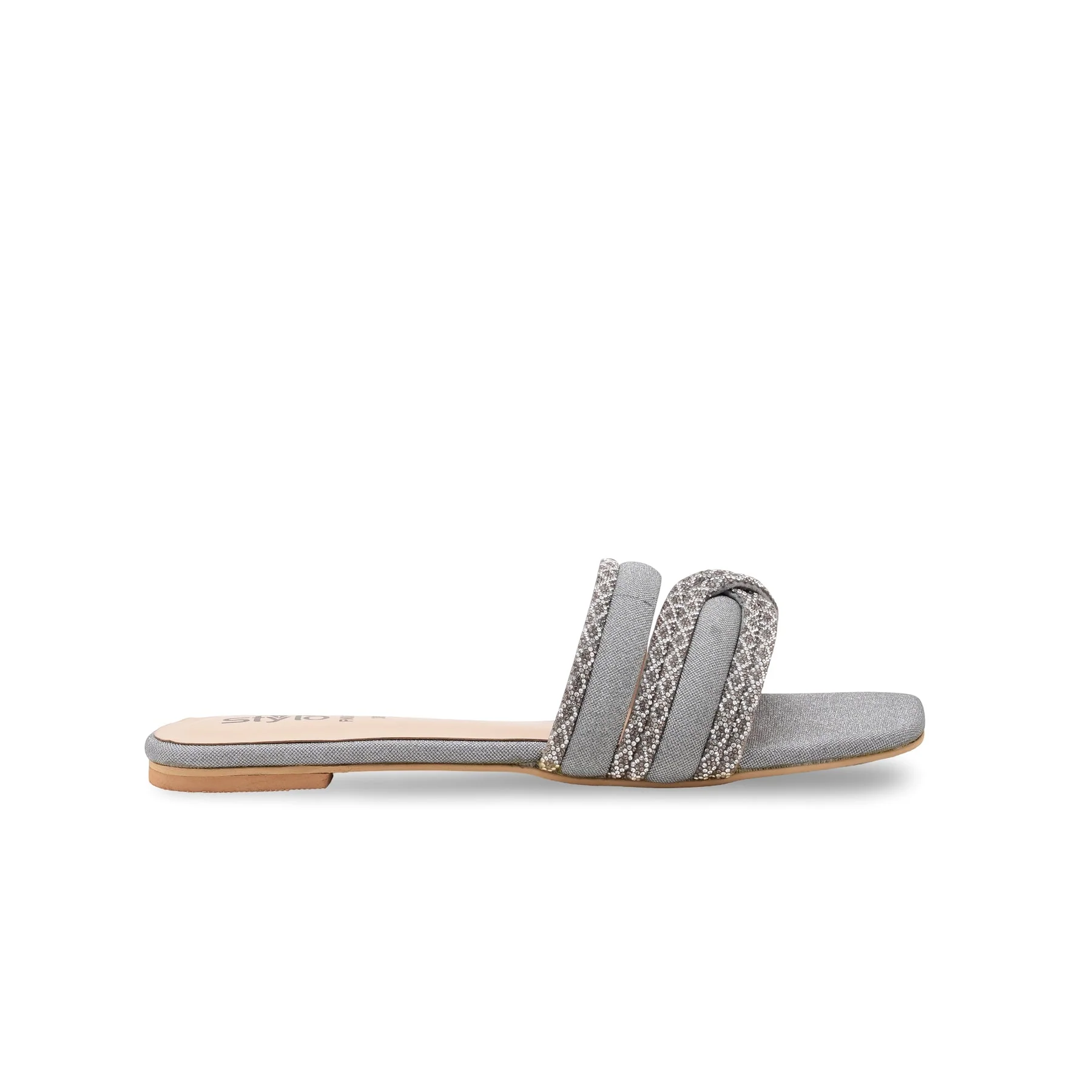 Grey Fancy Slipper For Ladies FN8081 - Image 2