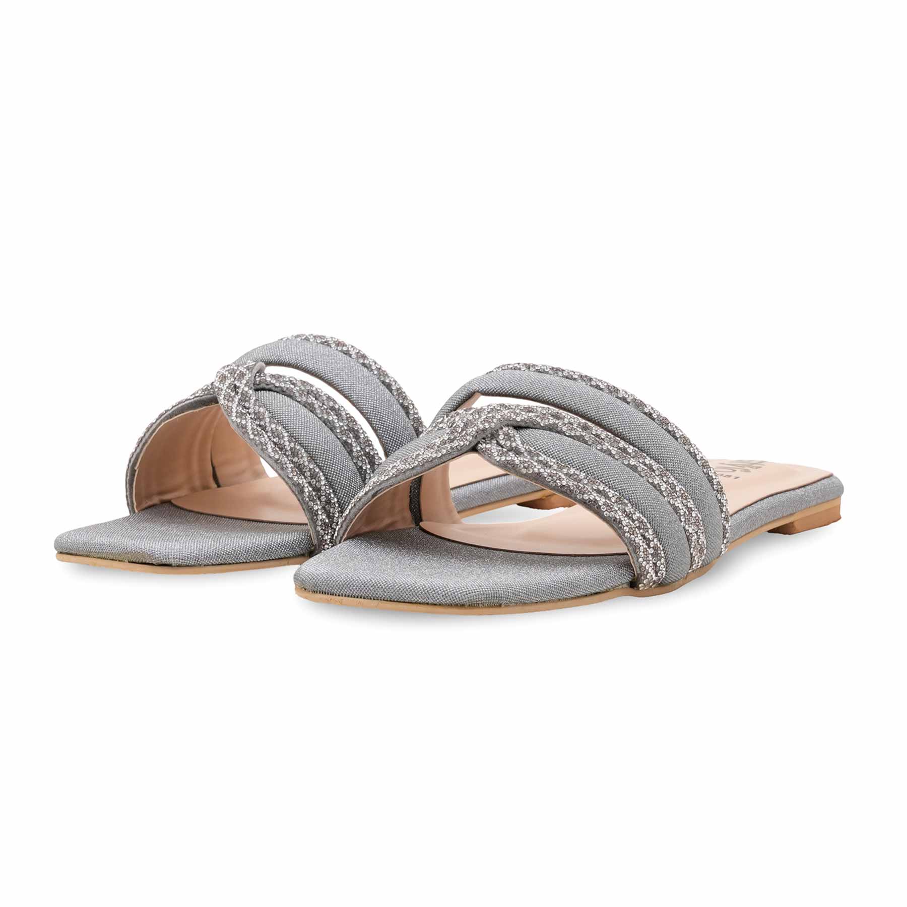 Grey Fancy Slipper For Ladies FN8081 - Image 3