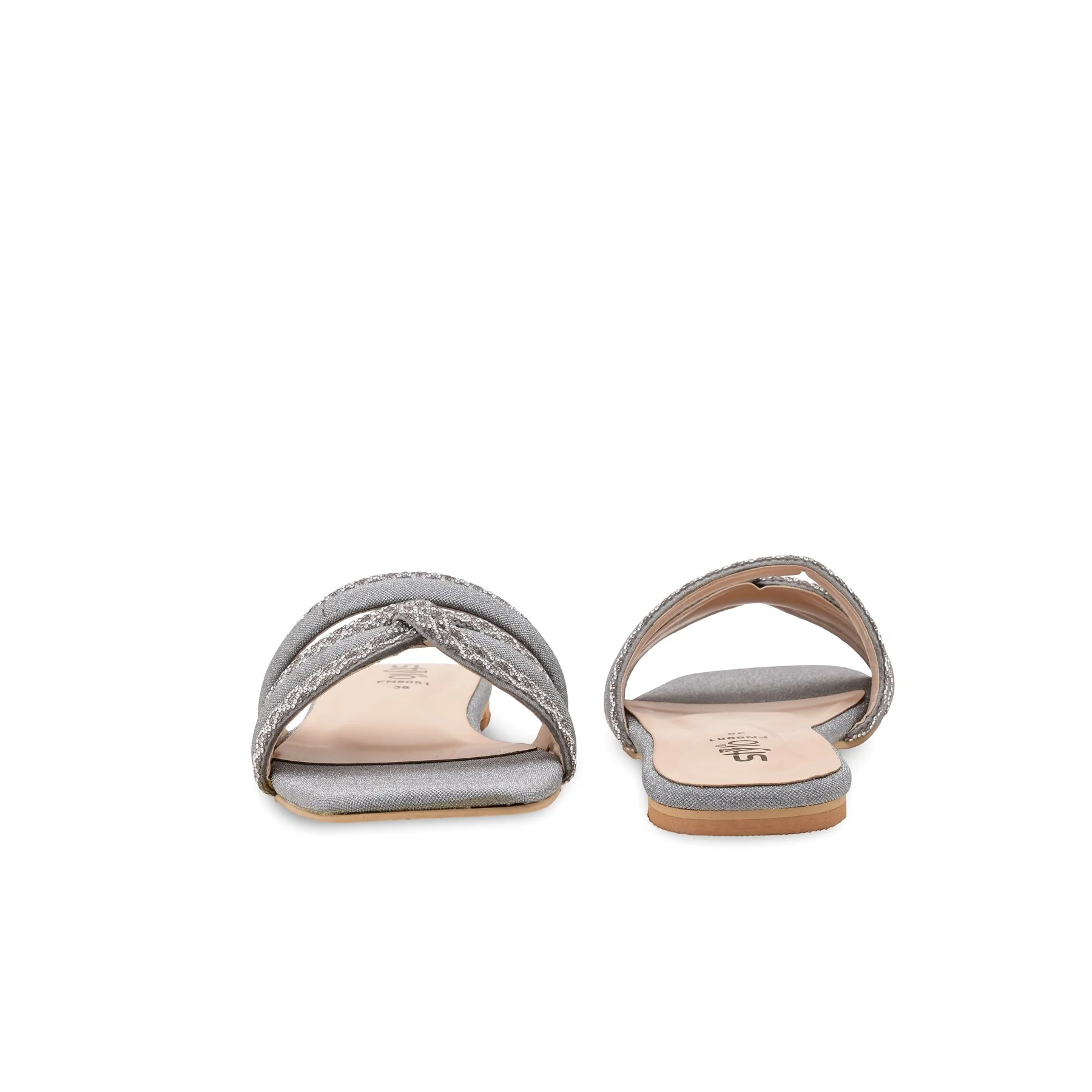 Grey Fancy Slipper For Ladies FN8081 - Image 4