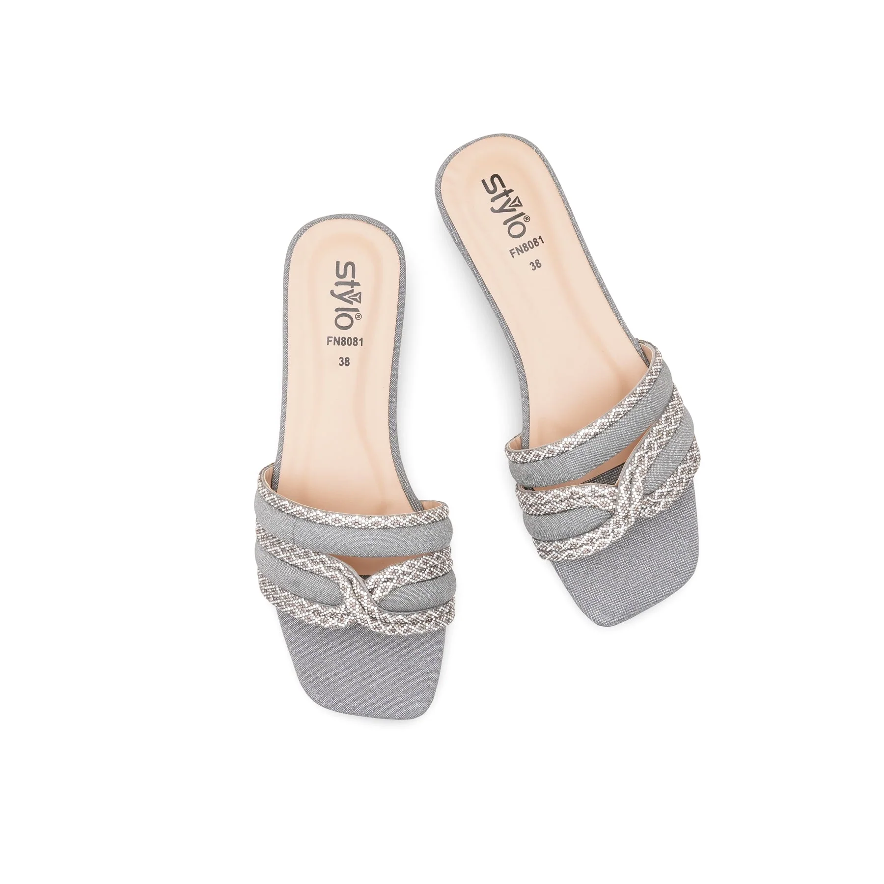 Grey Fancy Slipper For Ladies FN8081 - Image 5