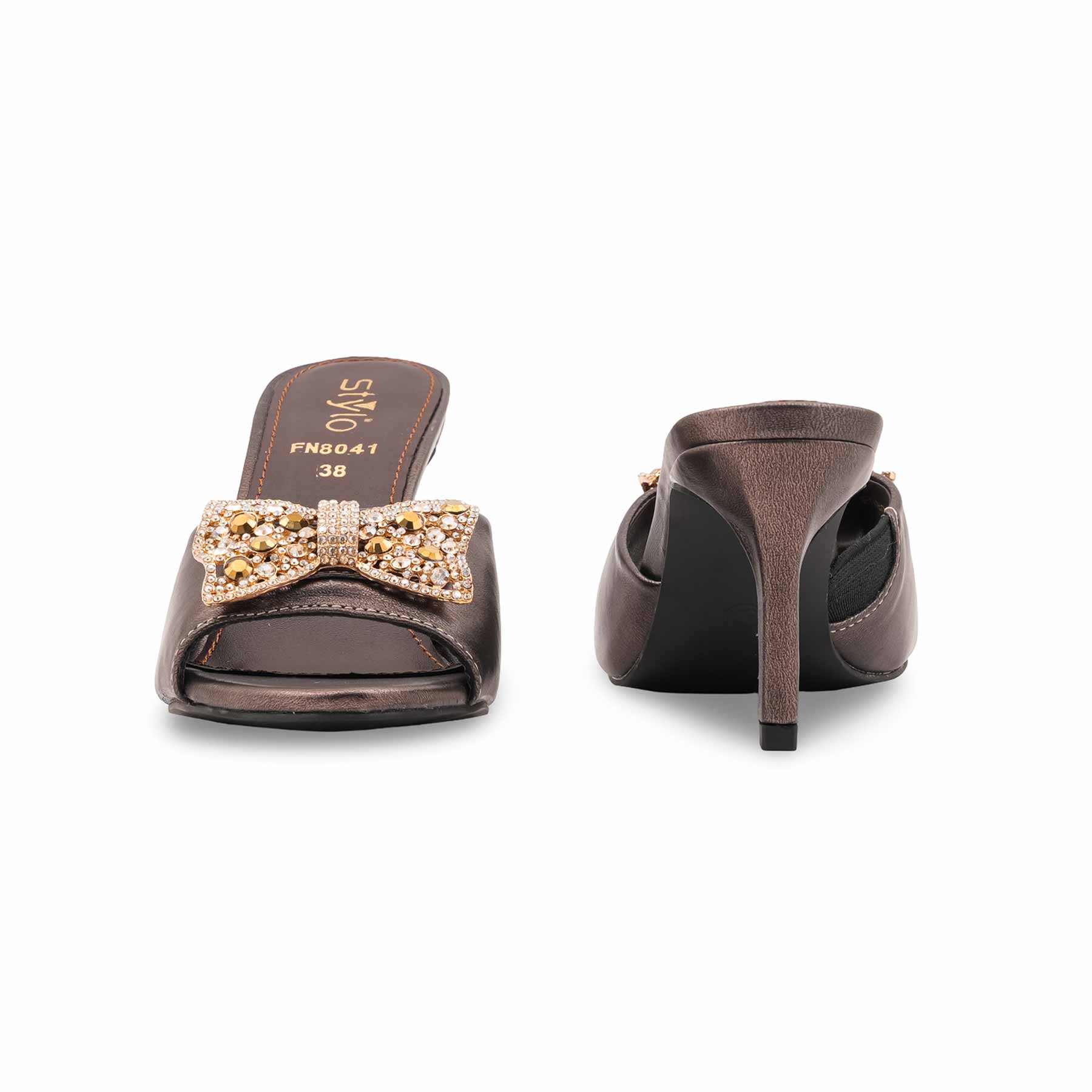 Grey Fancy Slipper For Women FN8041 - Image 4