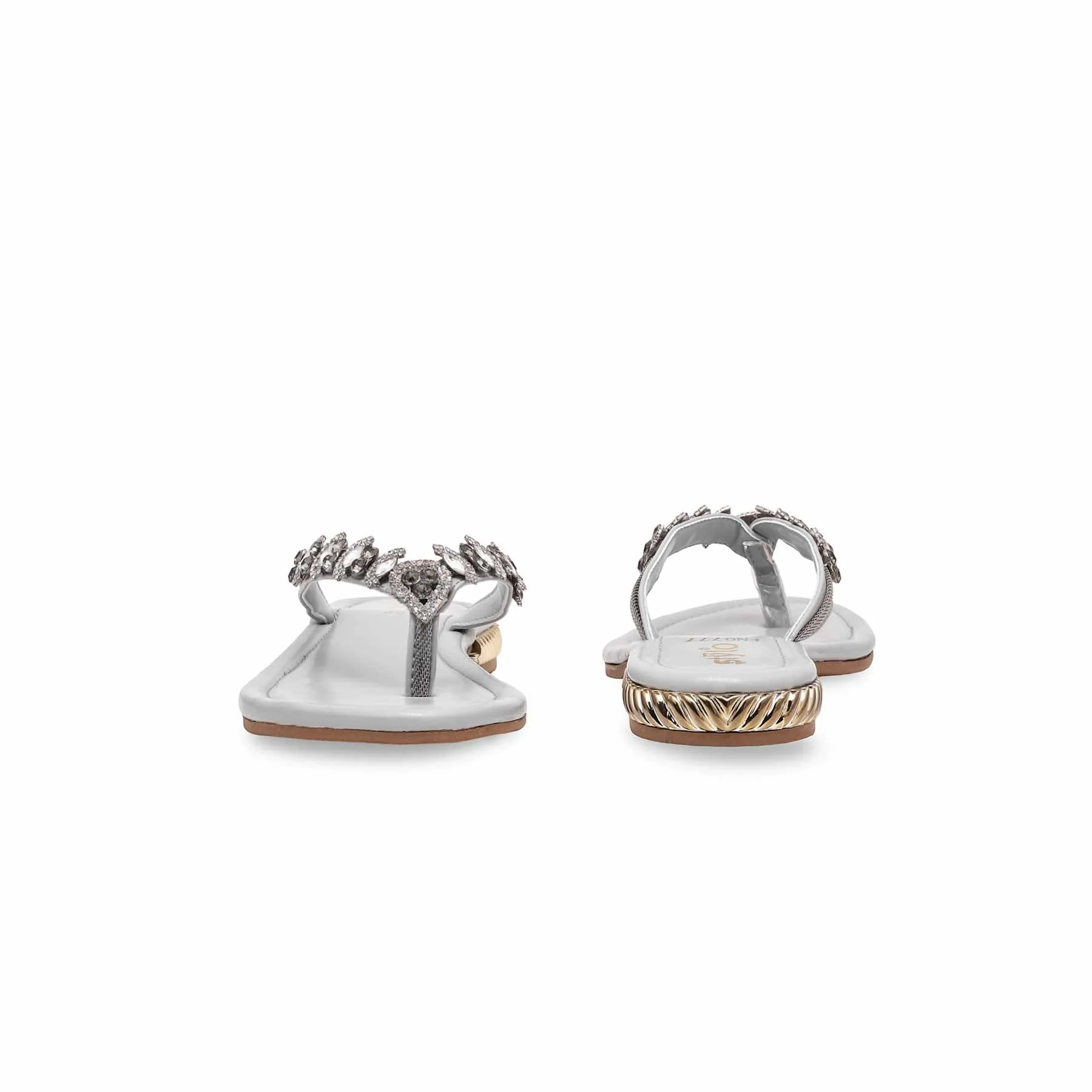 Grey Fancy Women Chappal FN0777 - Image 3