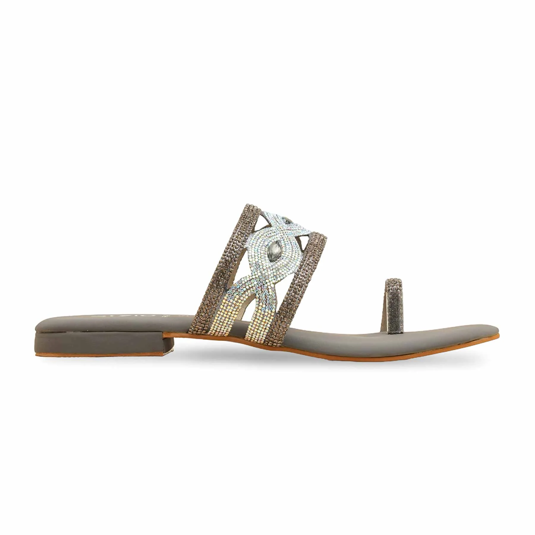 Grey Fancy Women Chappal  FN0810 - Image 2