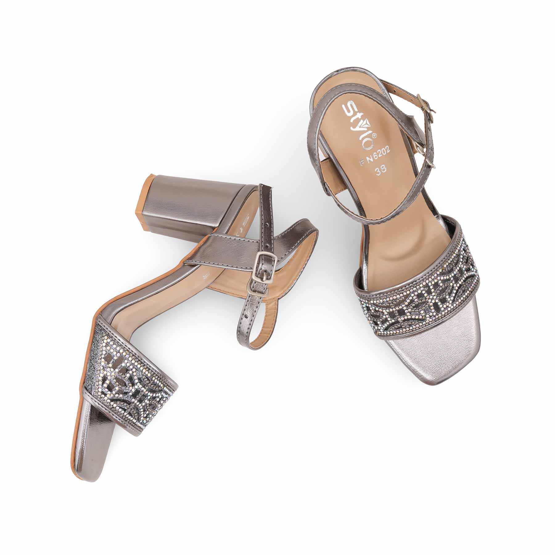 Grey Fancy Women Sandal FN6202 - Image 5