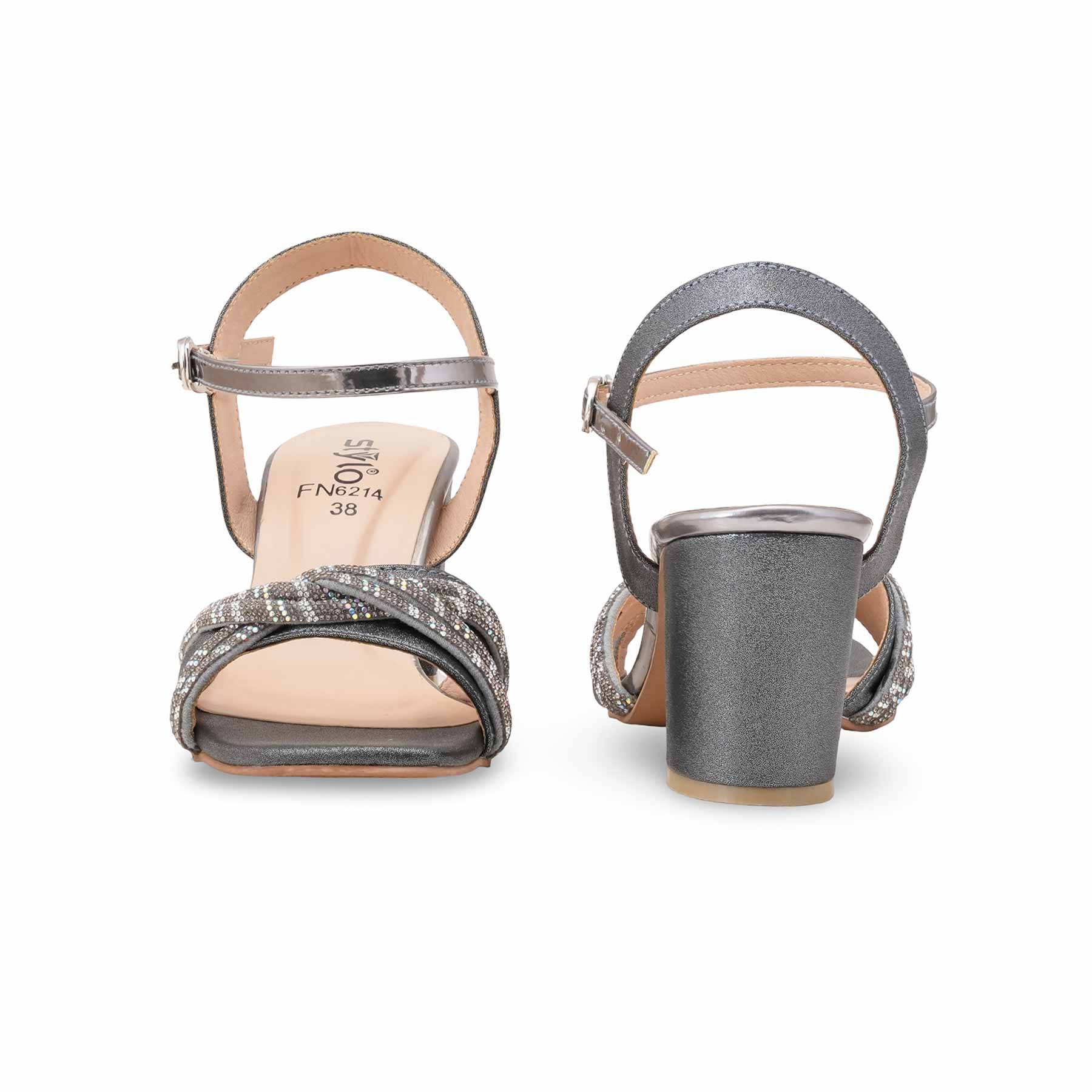Grey Fancy Women Sandal FN6214 - Image 4