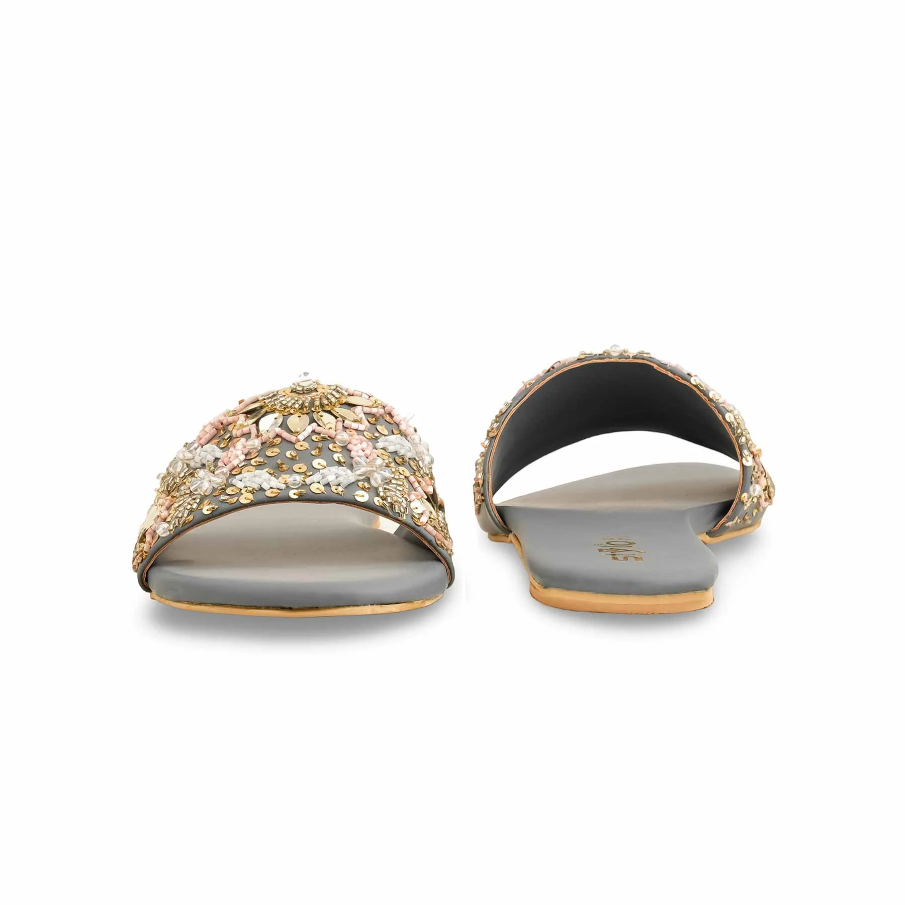 Grey Fancy Women Slipper EC0219 - Image 4