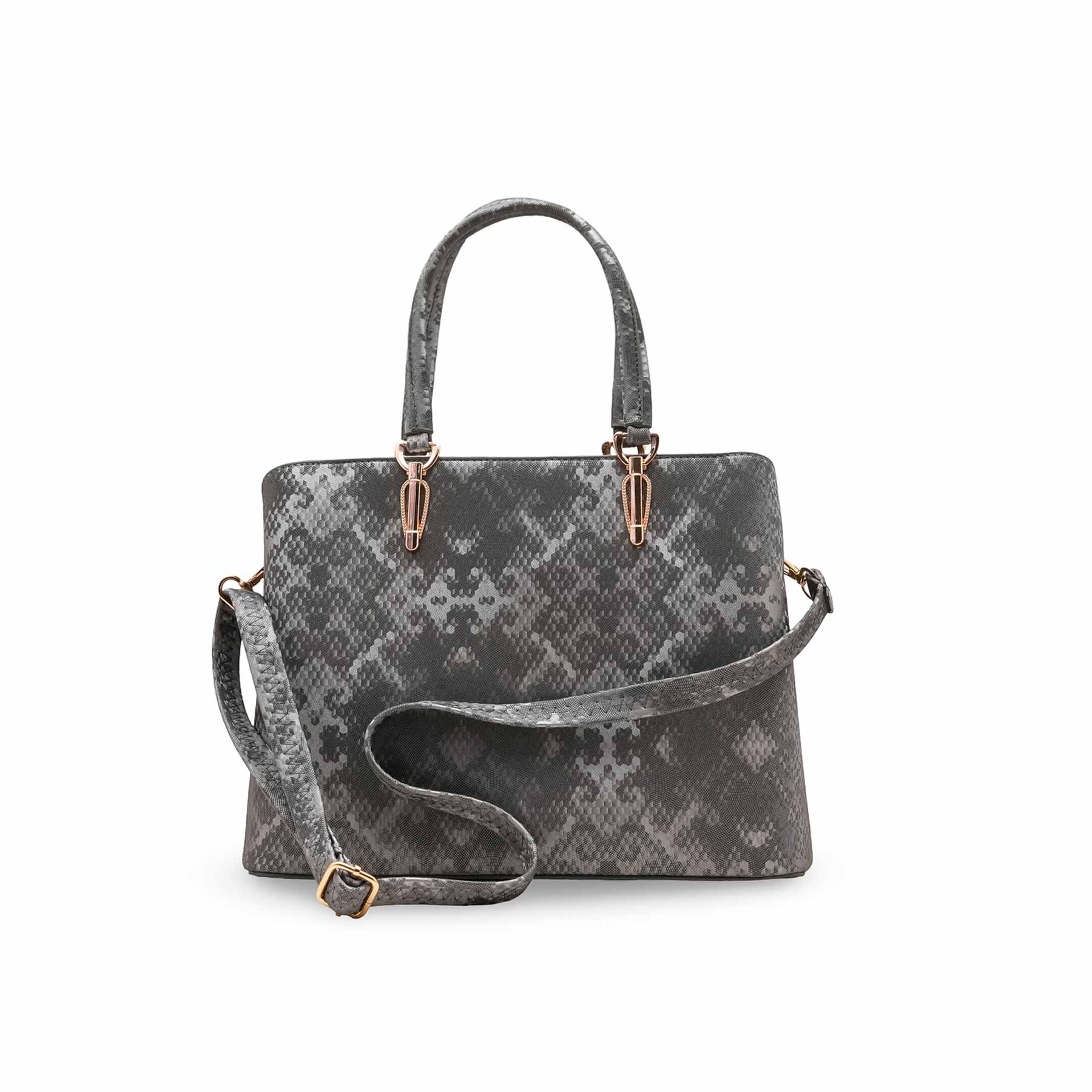 Grey Formal Hand Bag For Women P55844 - Image 2